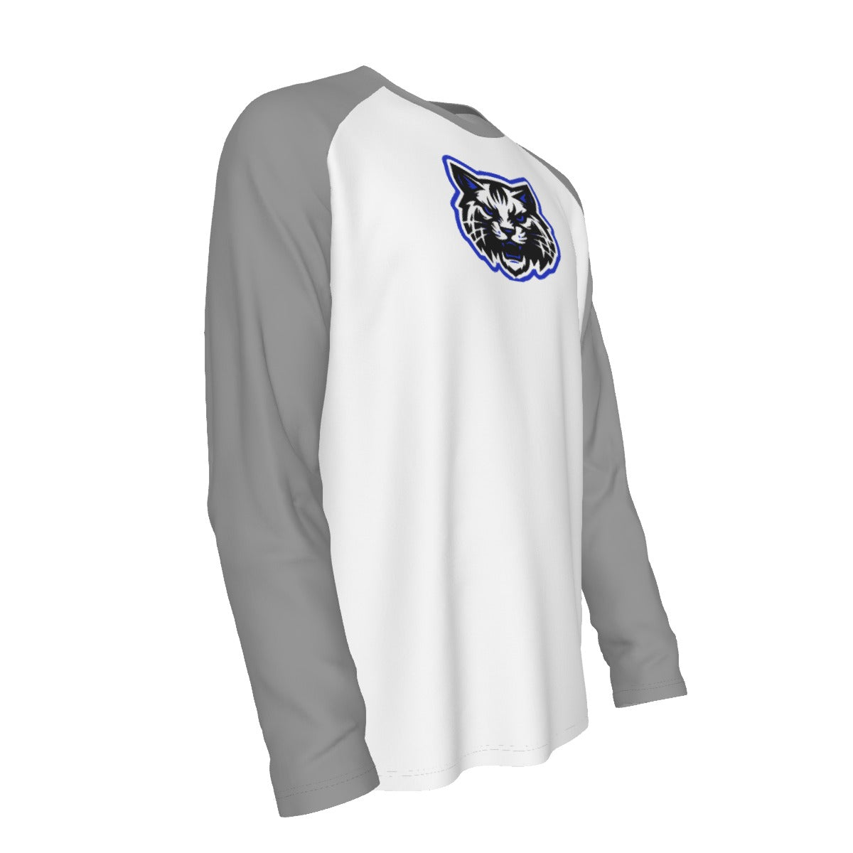 Laurel Wildcats Men's Raglan Long Sleeve T-Shirt White & Grey