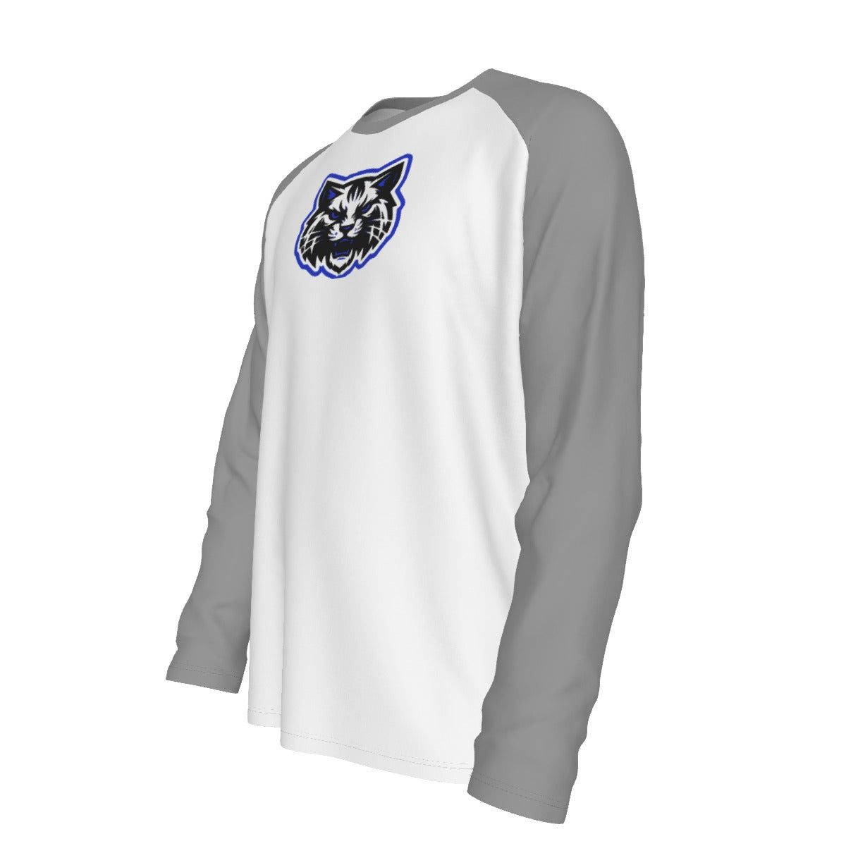 Laurel Wildcats Men's Raglan Long Sleeve T-Shirt White & Grey
