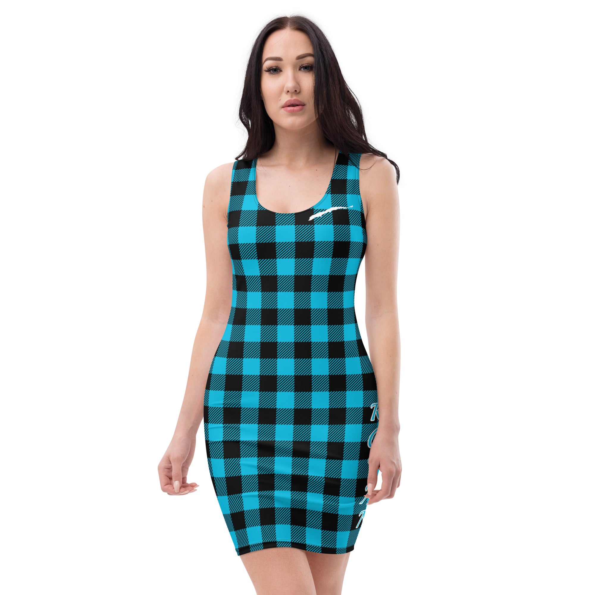 Rotan/Honduras Buffalo Plaid Bodycon dress-Fete Massive