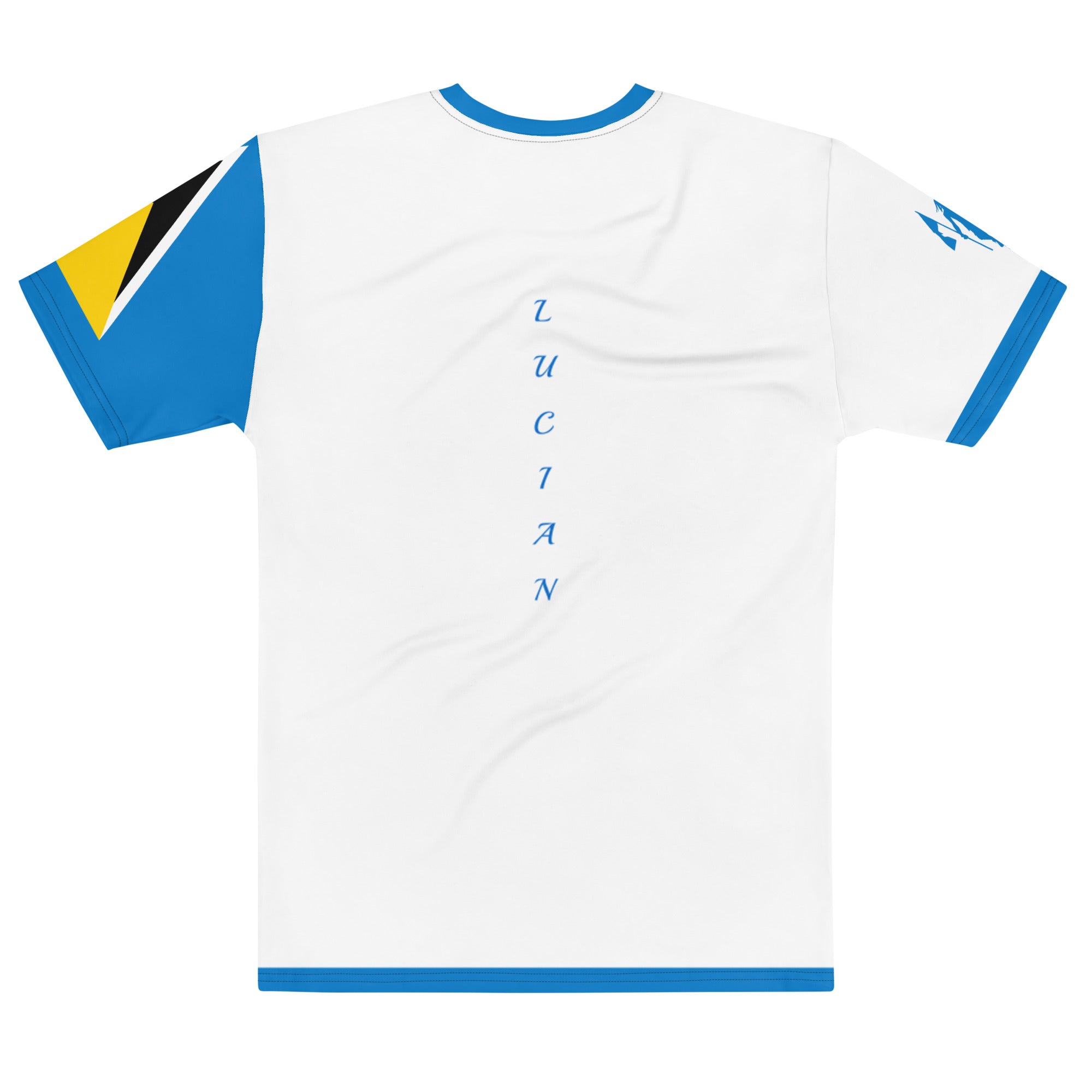 St. Lucia Flag Sleeve Men's t-shirt-Fete Massive