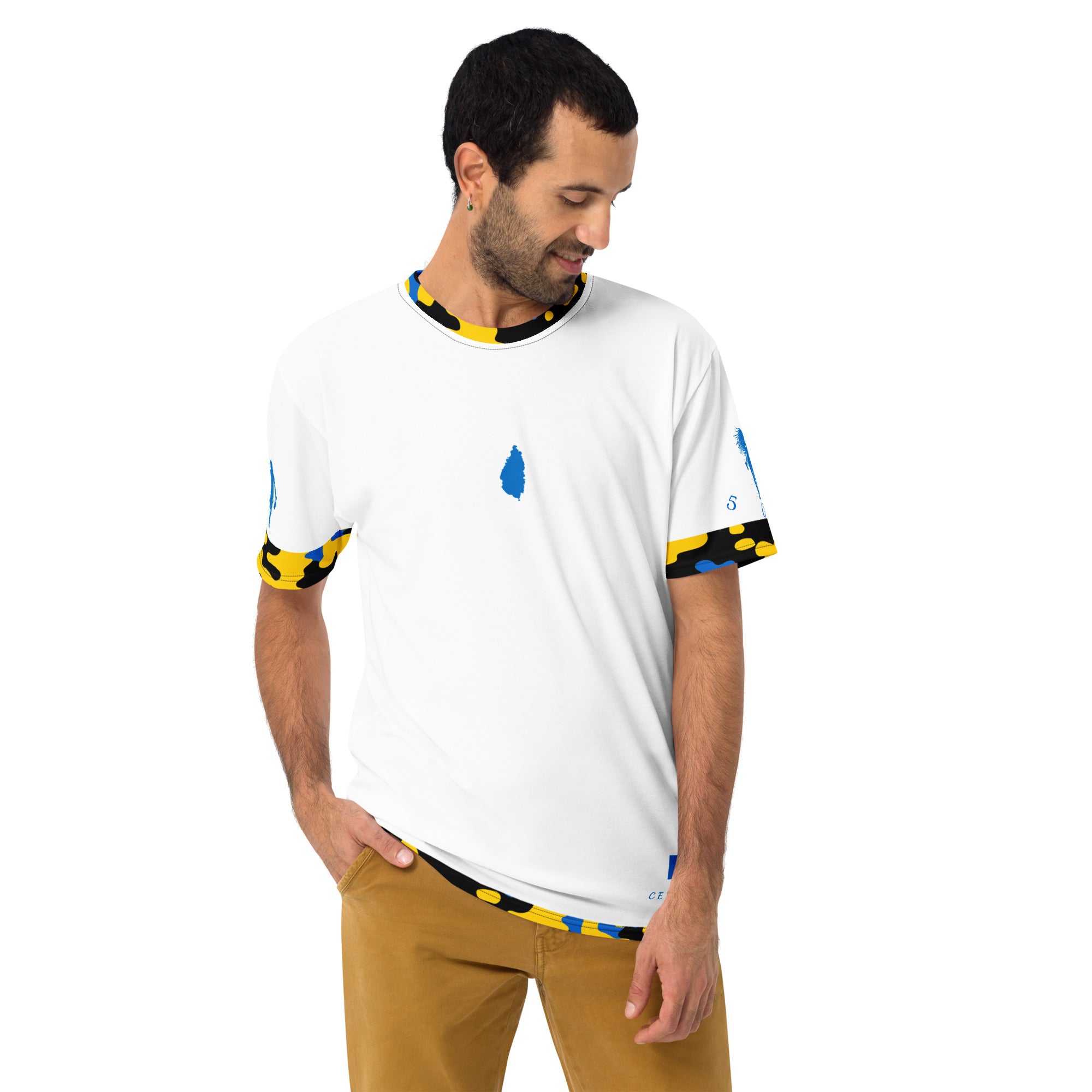 St. Lucia CAMO Fetren Men's t-shirt (White)-Fete Massive