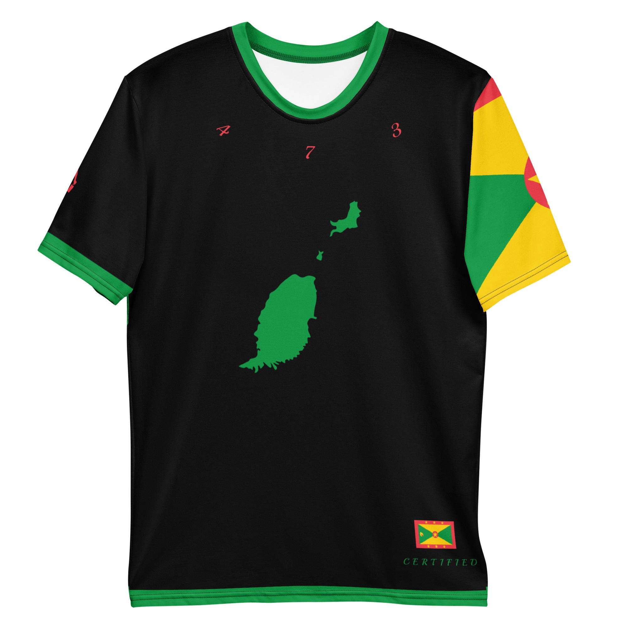 Grenada Flag Sleeve Men's t-shirt-Fete Massive