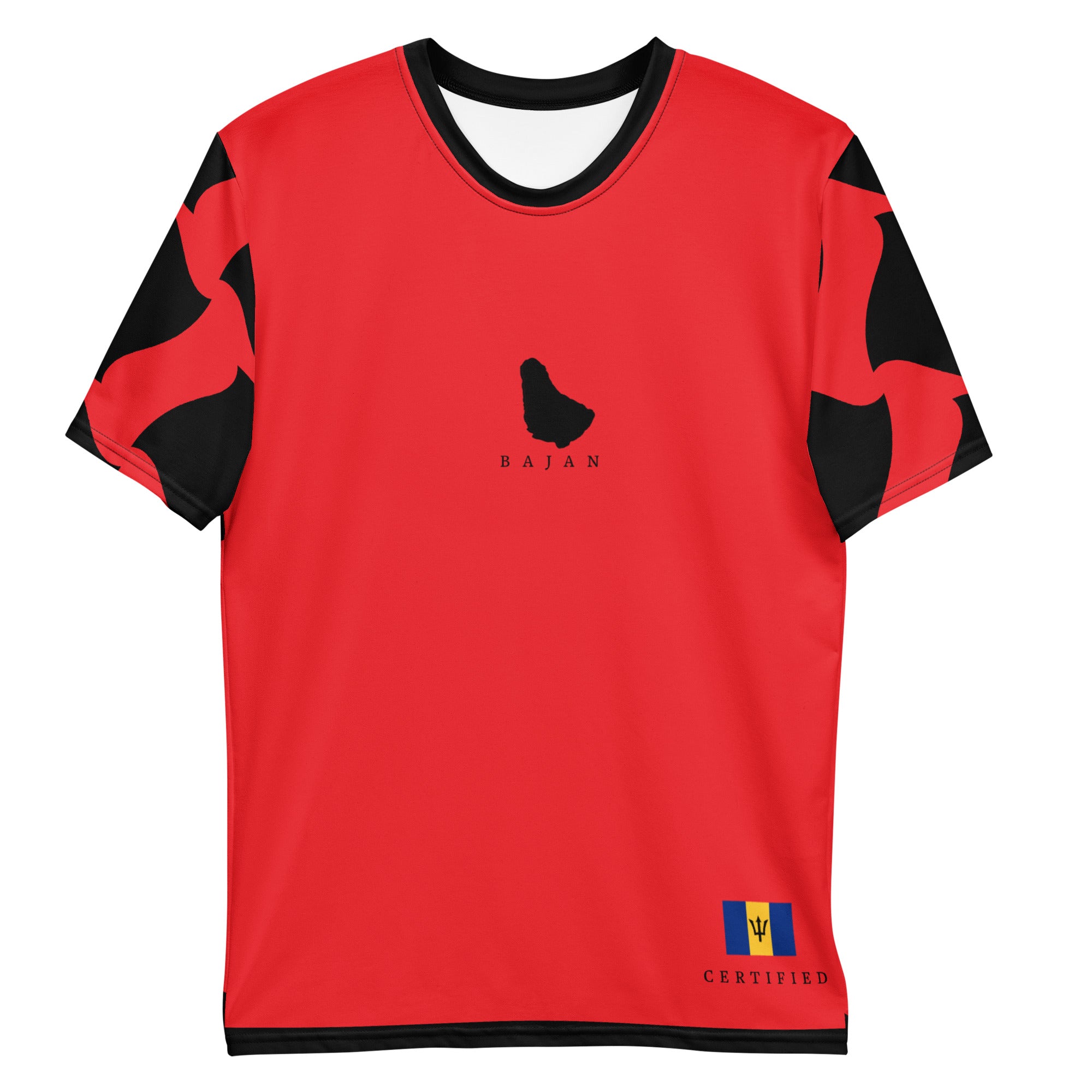 Barbados Men's t-shirt (Off script Red)-Fete Massive