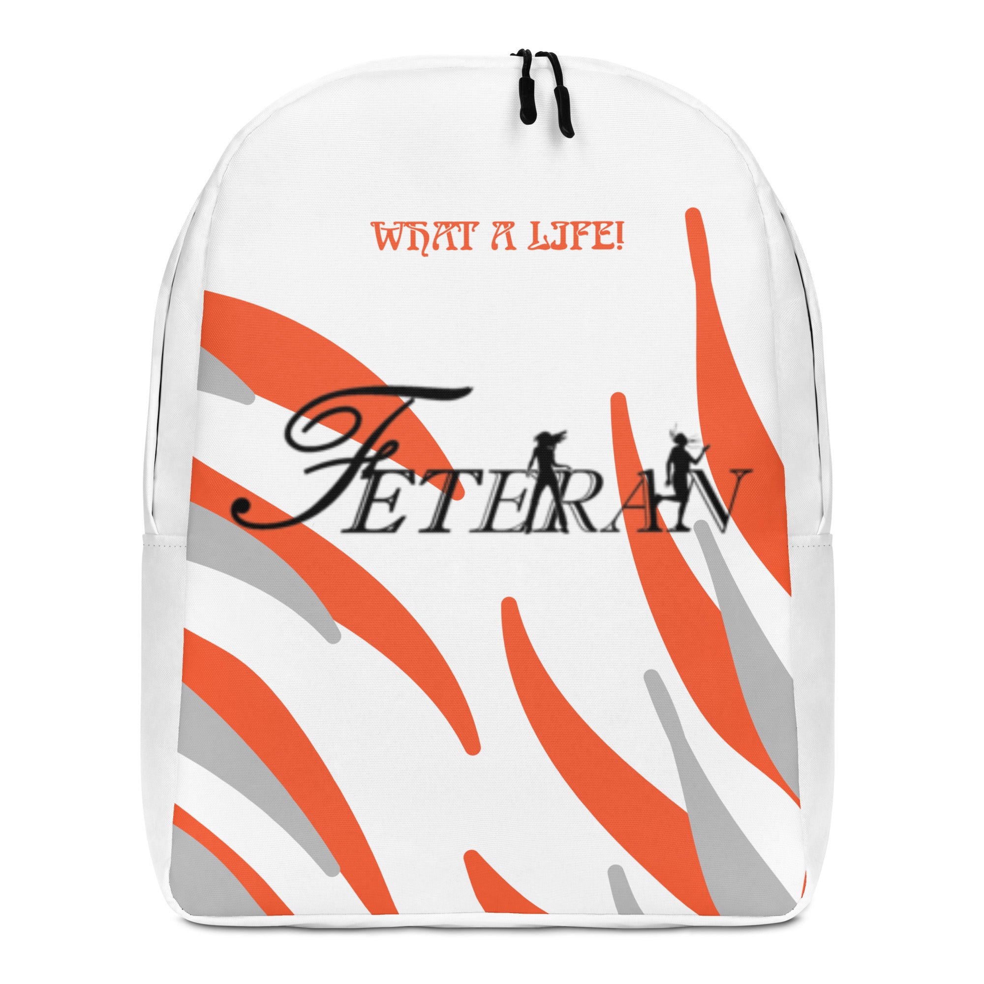 Feteran Sun Orange & Silver Minimalist Backpack-Fete Massive