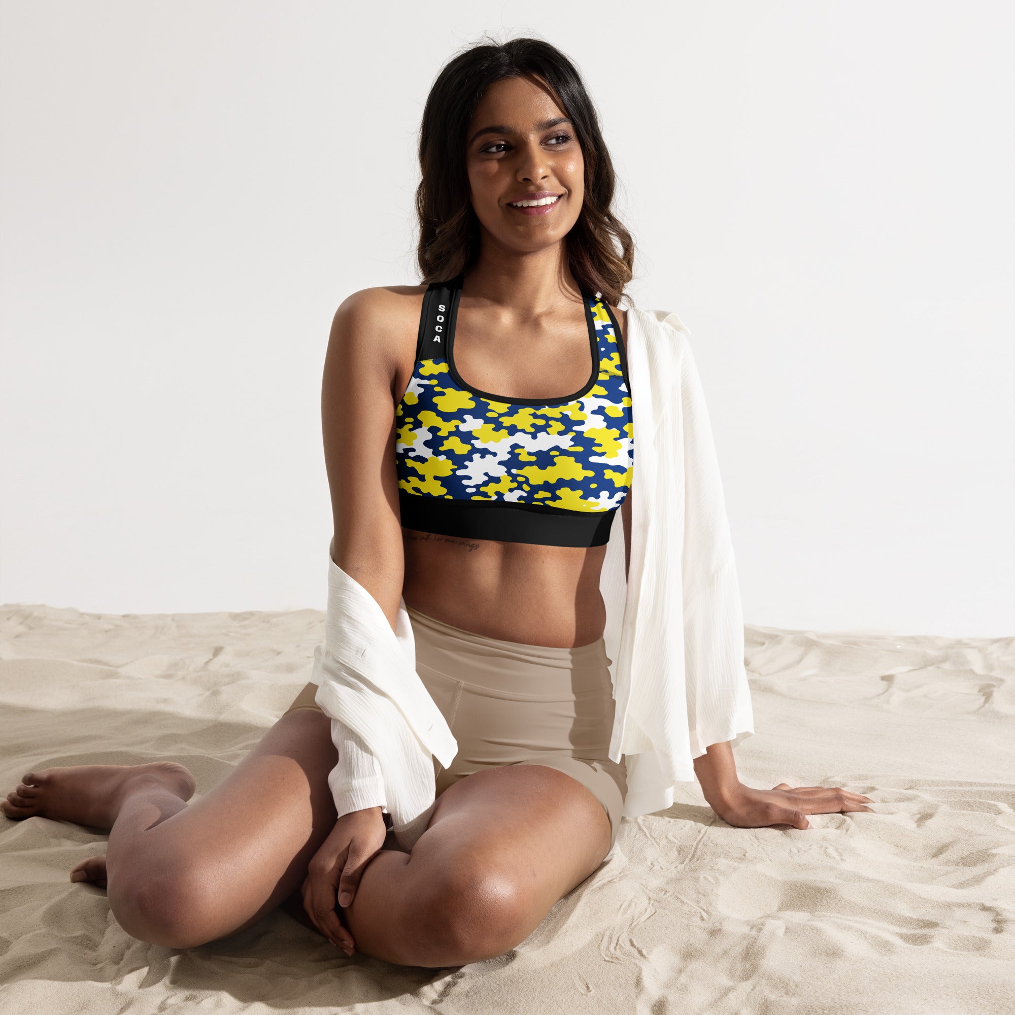 Curacao CAMO Padded Sports Bra-Fete Massive