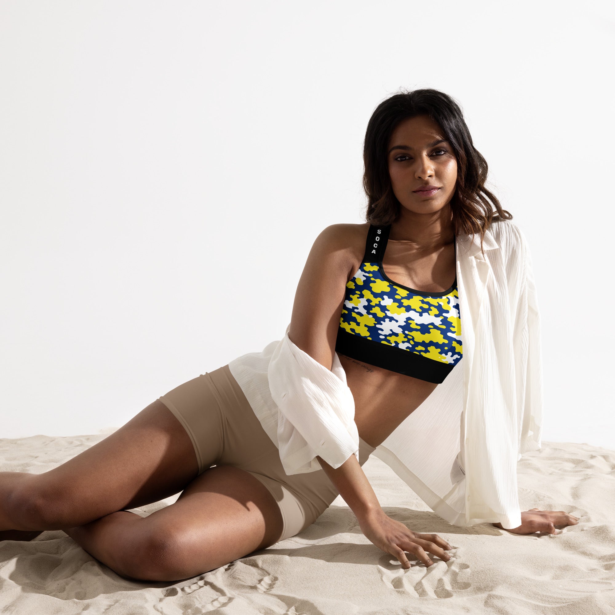 Curacao CAMO Padded Sports Bra-Fete Massive
