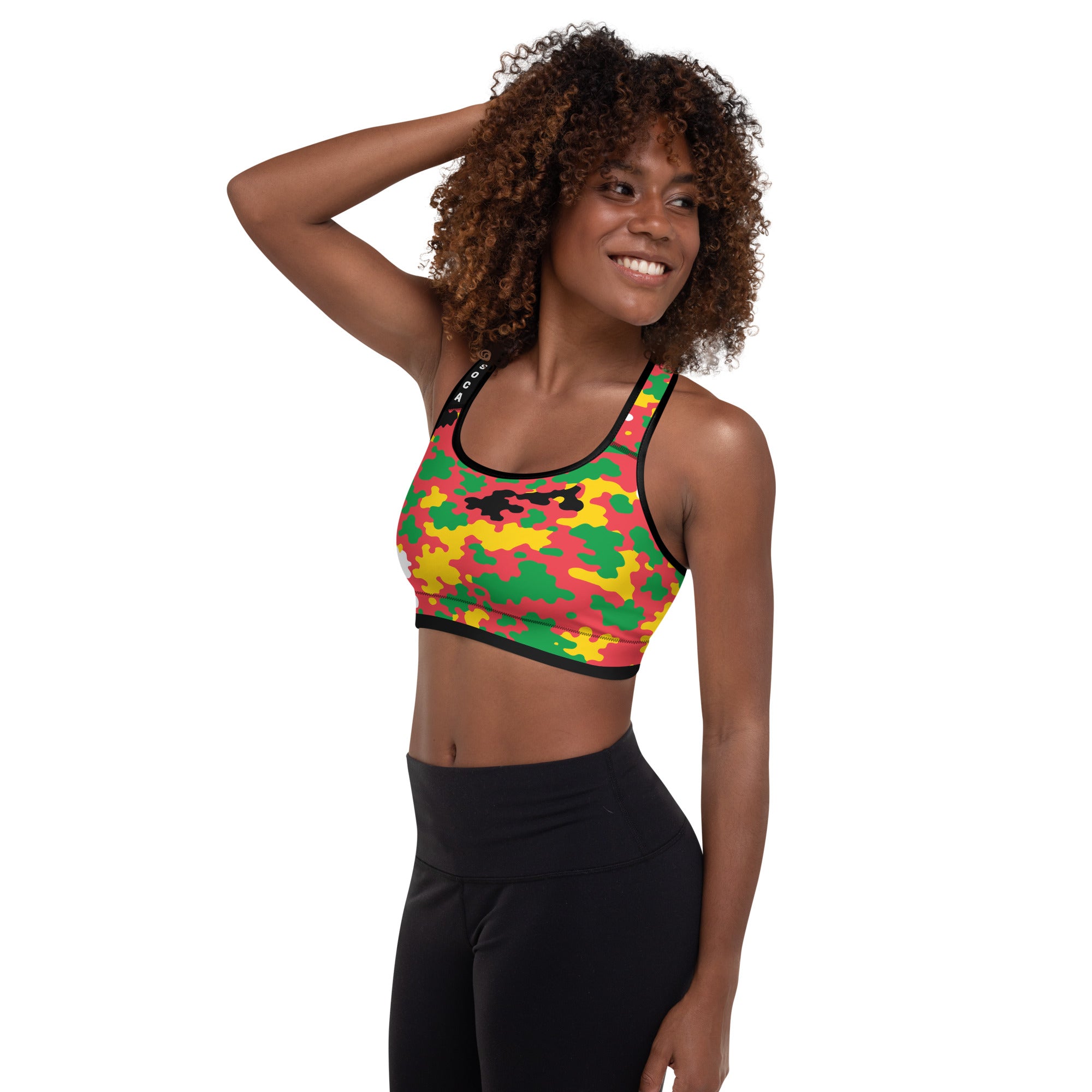 Guyana CAMO Padded Sports Bra-Fete Massive