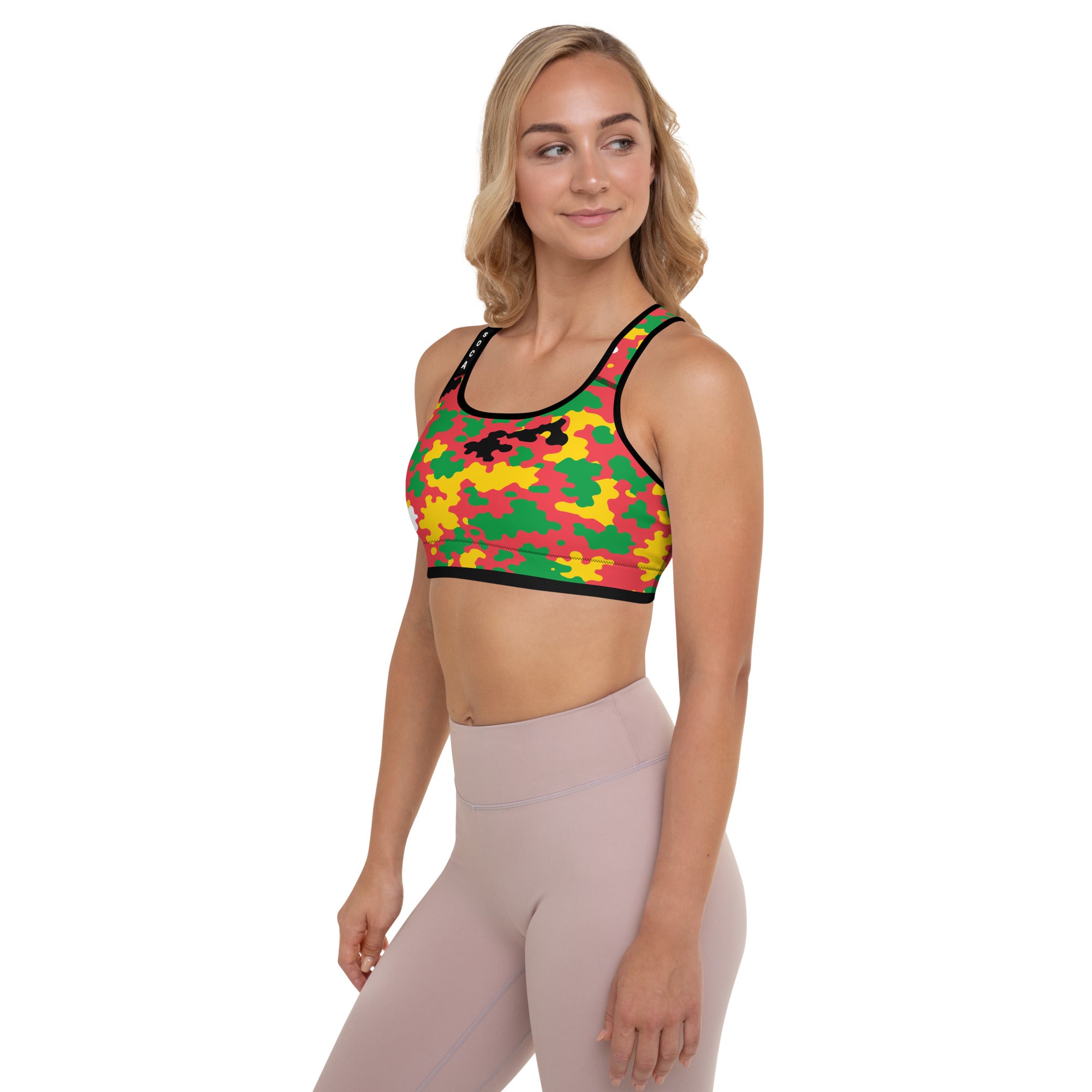 Guyana CAMO Padded Sports Bra-Fete Massive