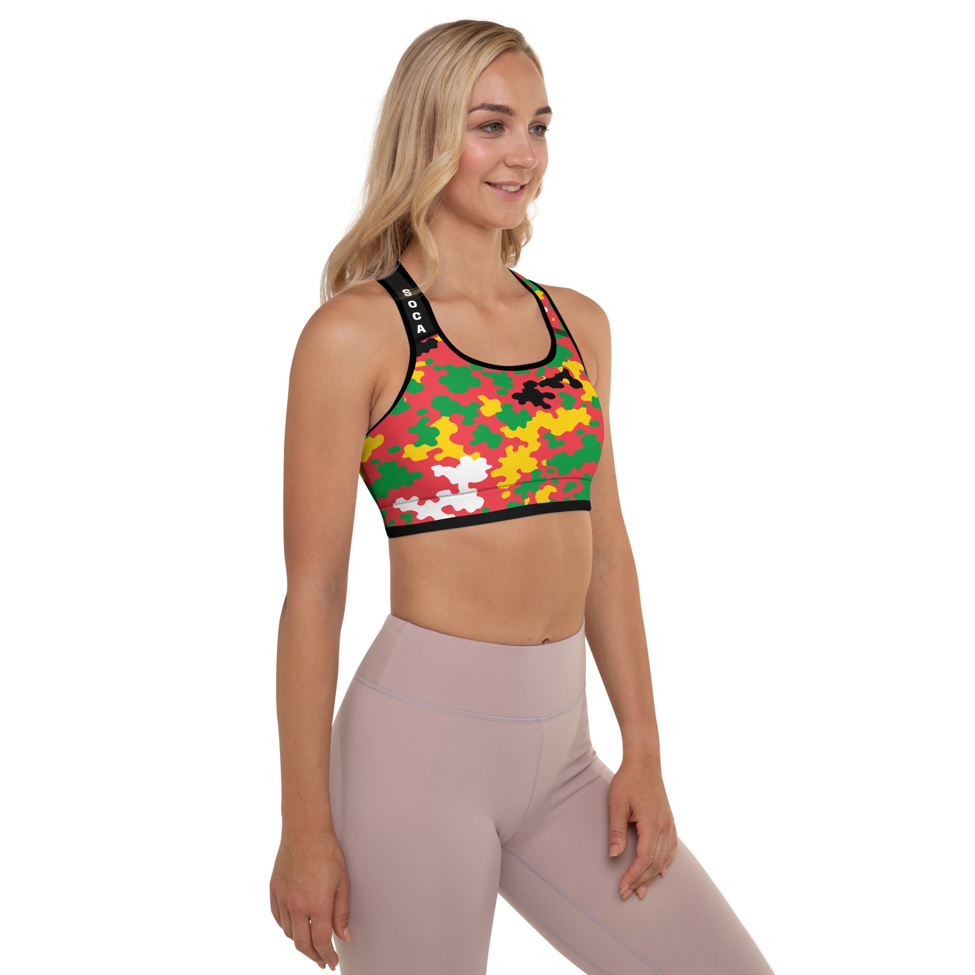 Guyana CAMO Padded Sports Bra-Fete Massive
