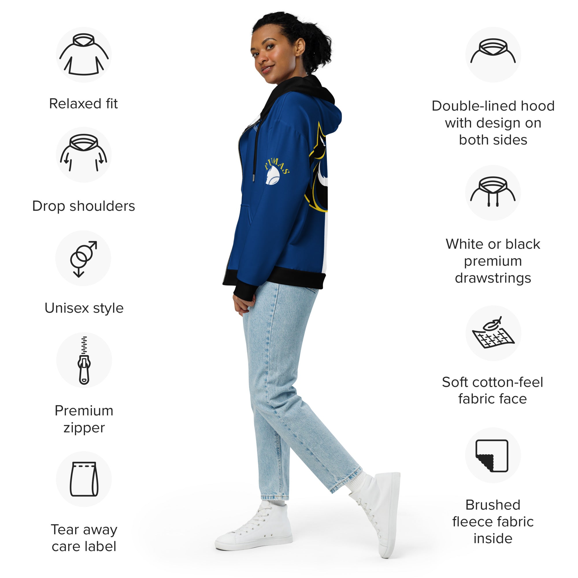 Unisex zip hoodie-Fete Massive