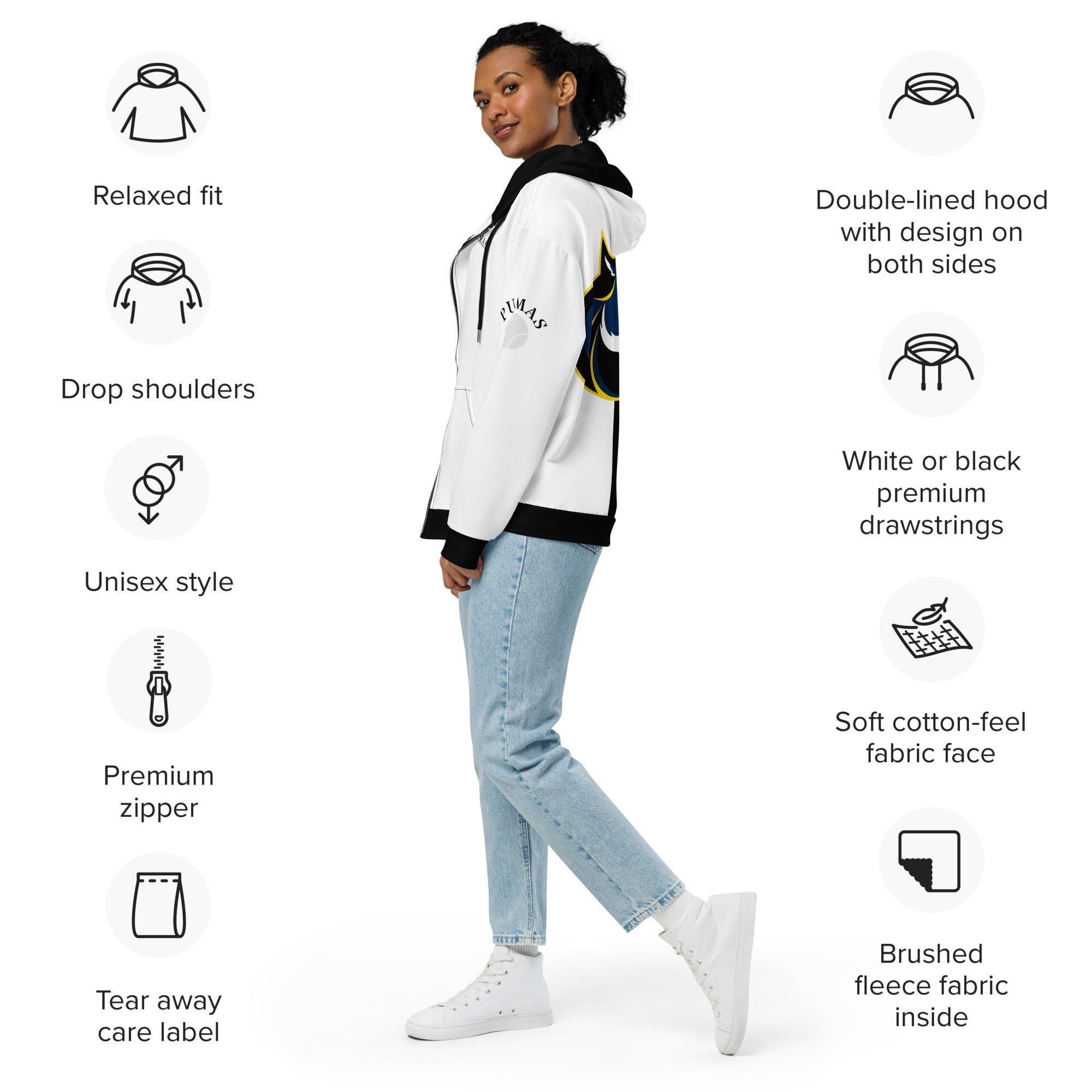 Unisex zip hoodie-Fete Massive