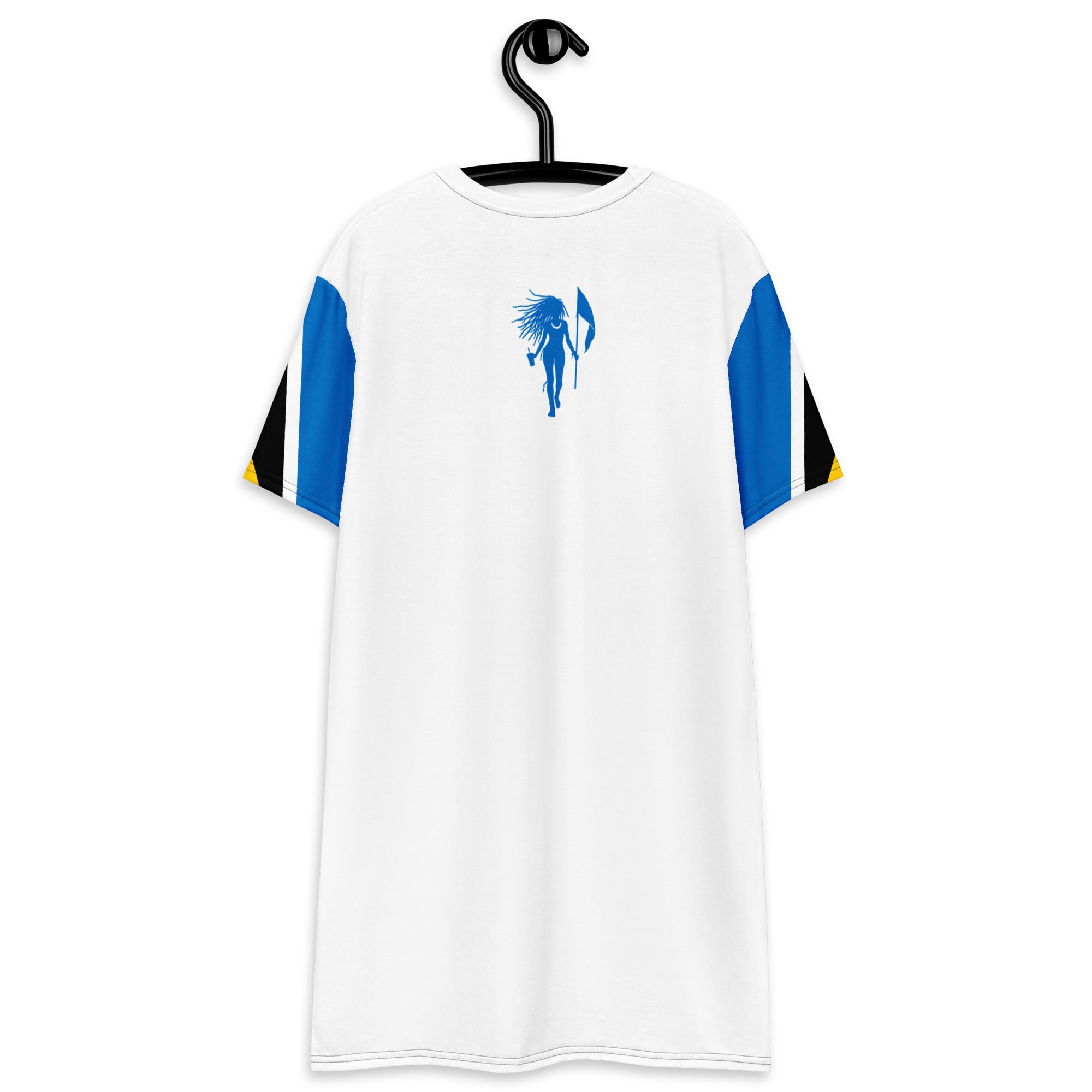 St. Lucia T-shirt dress (White) Flag Sleeve-Fete Massive