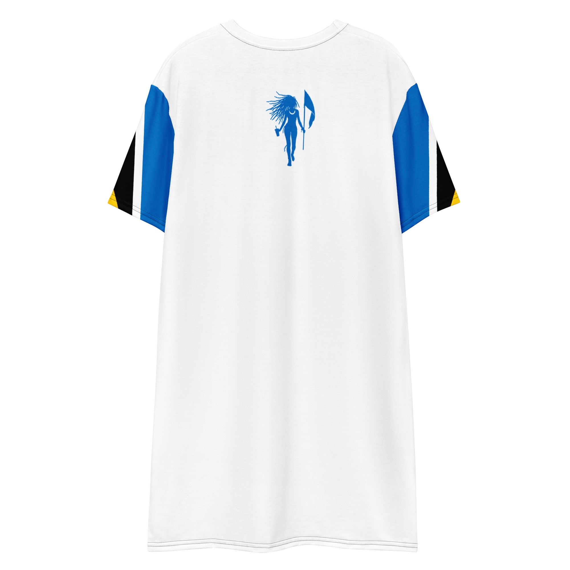 St. Lucia T-shirt dress (White) Flag Sleeve-Fete Massive