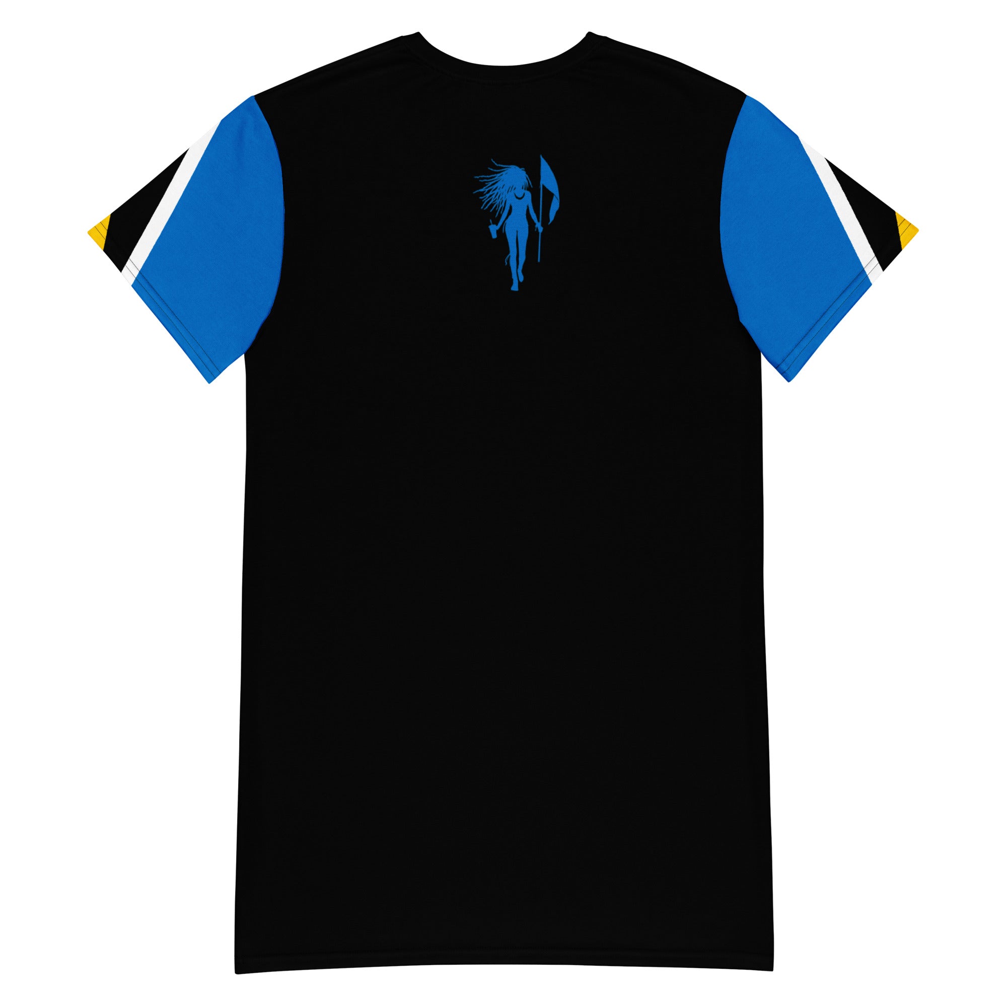 St. Lucia T-shirt dress (Black)-Fete Massive
