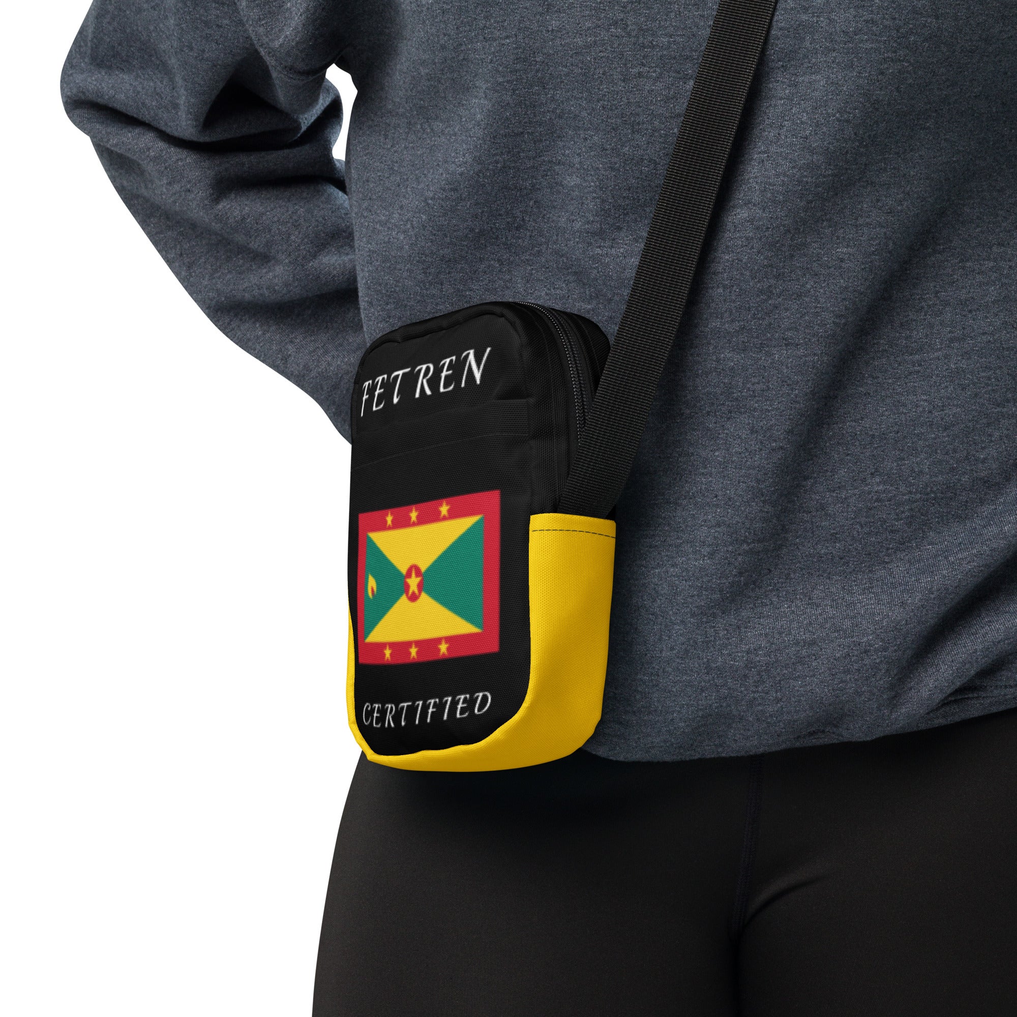 Grenada Utility crossbody bag (Yellow Trim)-Fete Massive