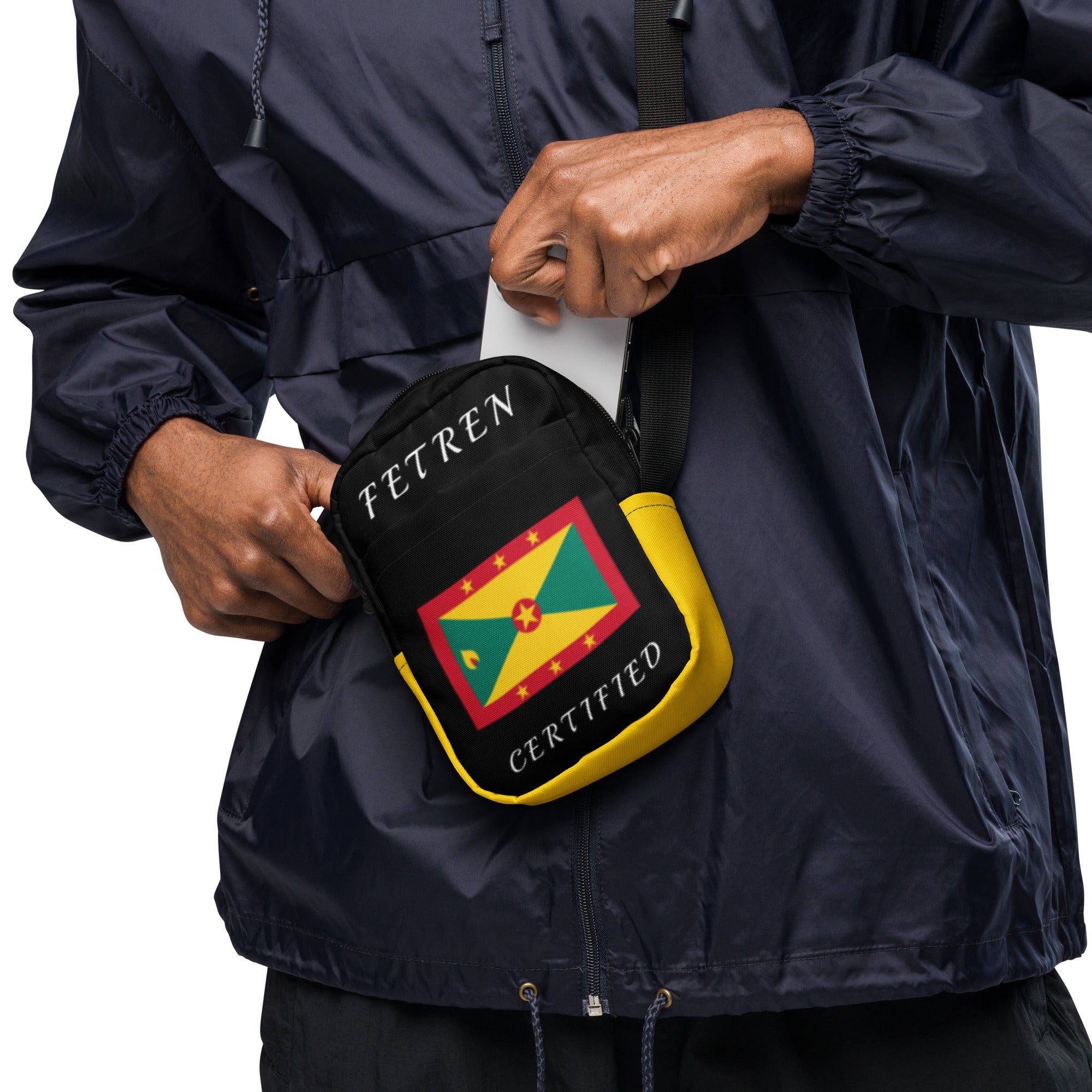 Grenada Utility crossbody bag (Yellow Trim)-Fete Massive
