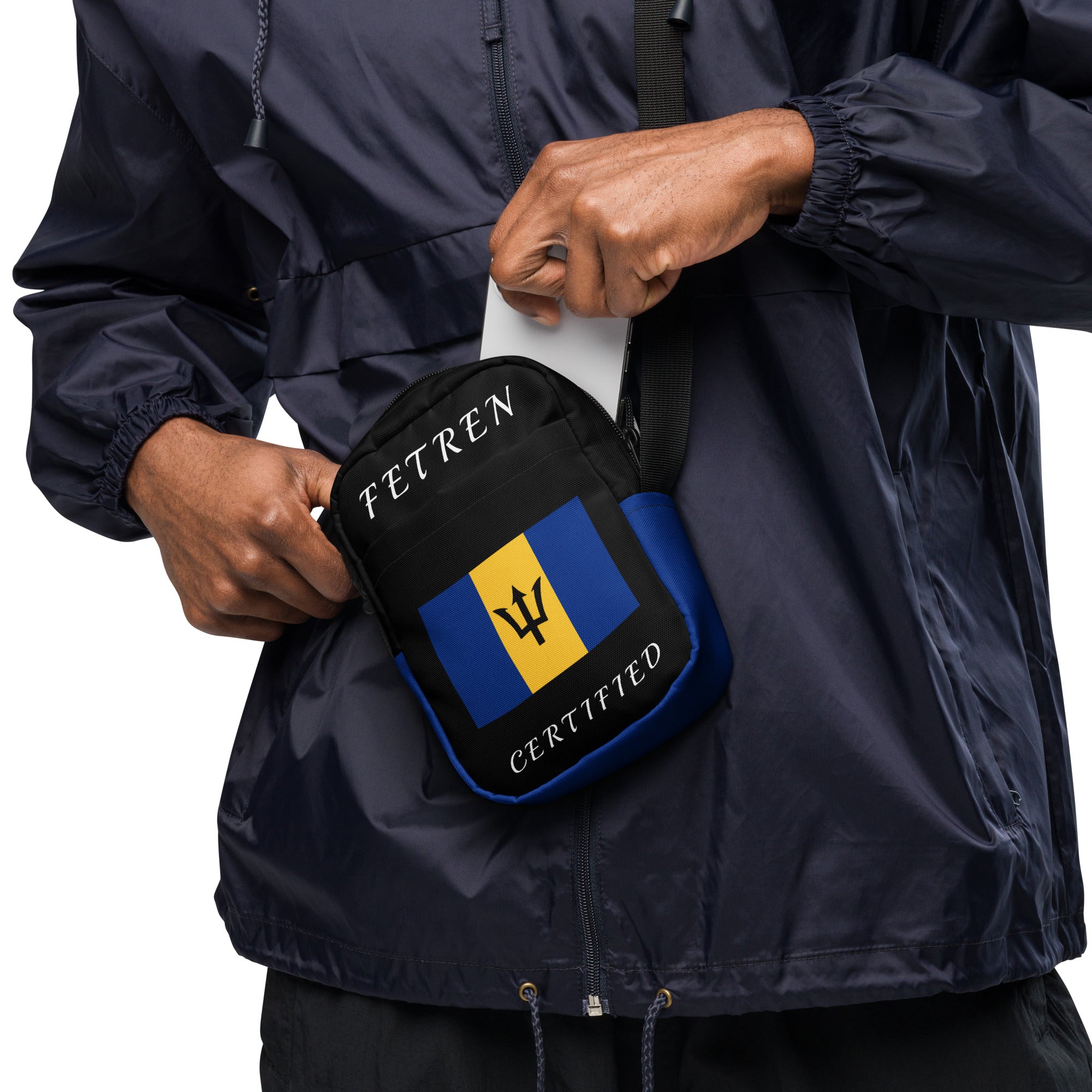 Barbados Utility crossbody bag (Blue Trim)-Fete Massive