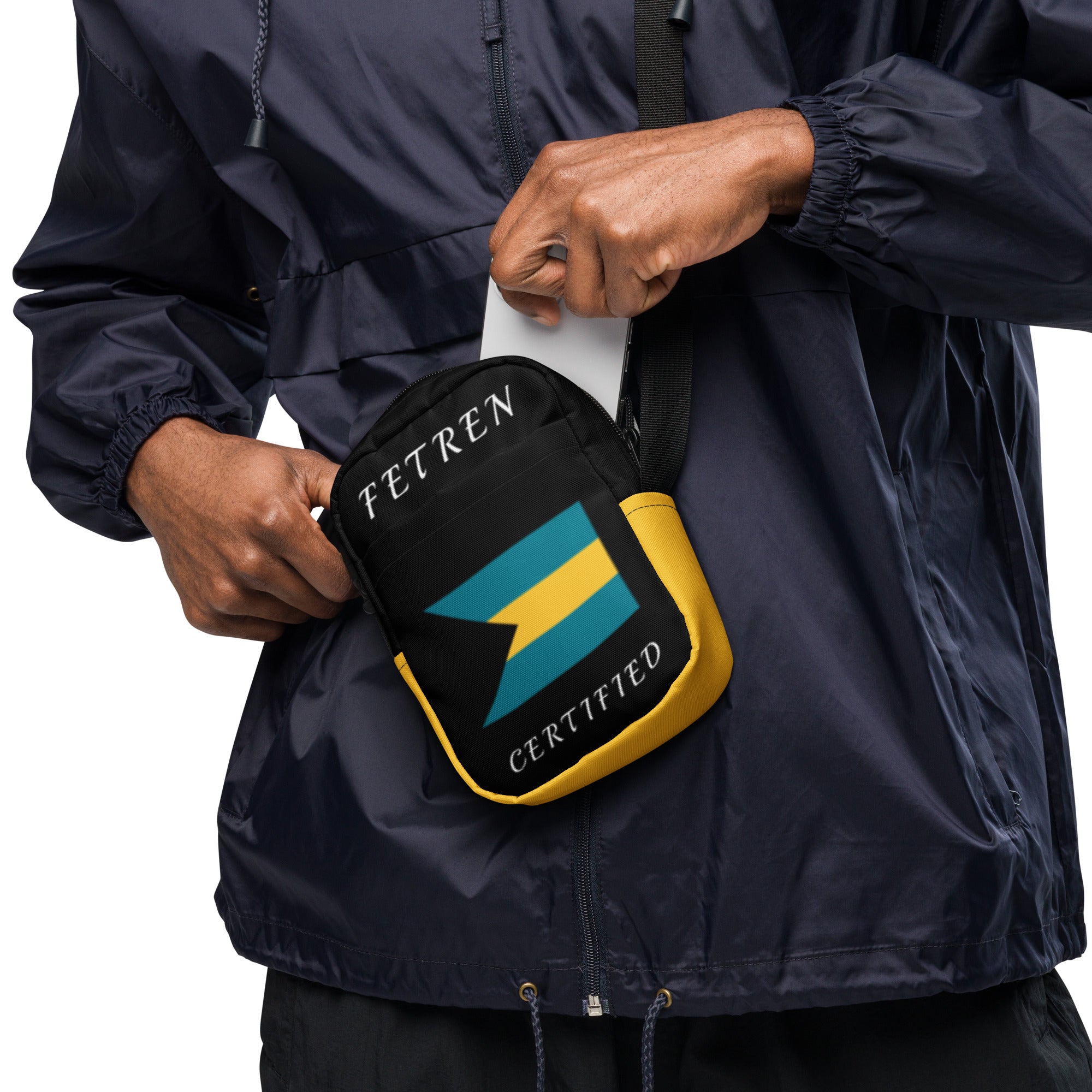 Bahamas Utility crossbody bag (Yellow Trim)-Fete Massive