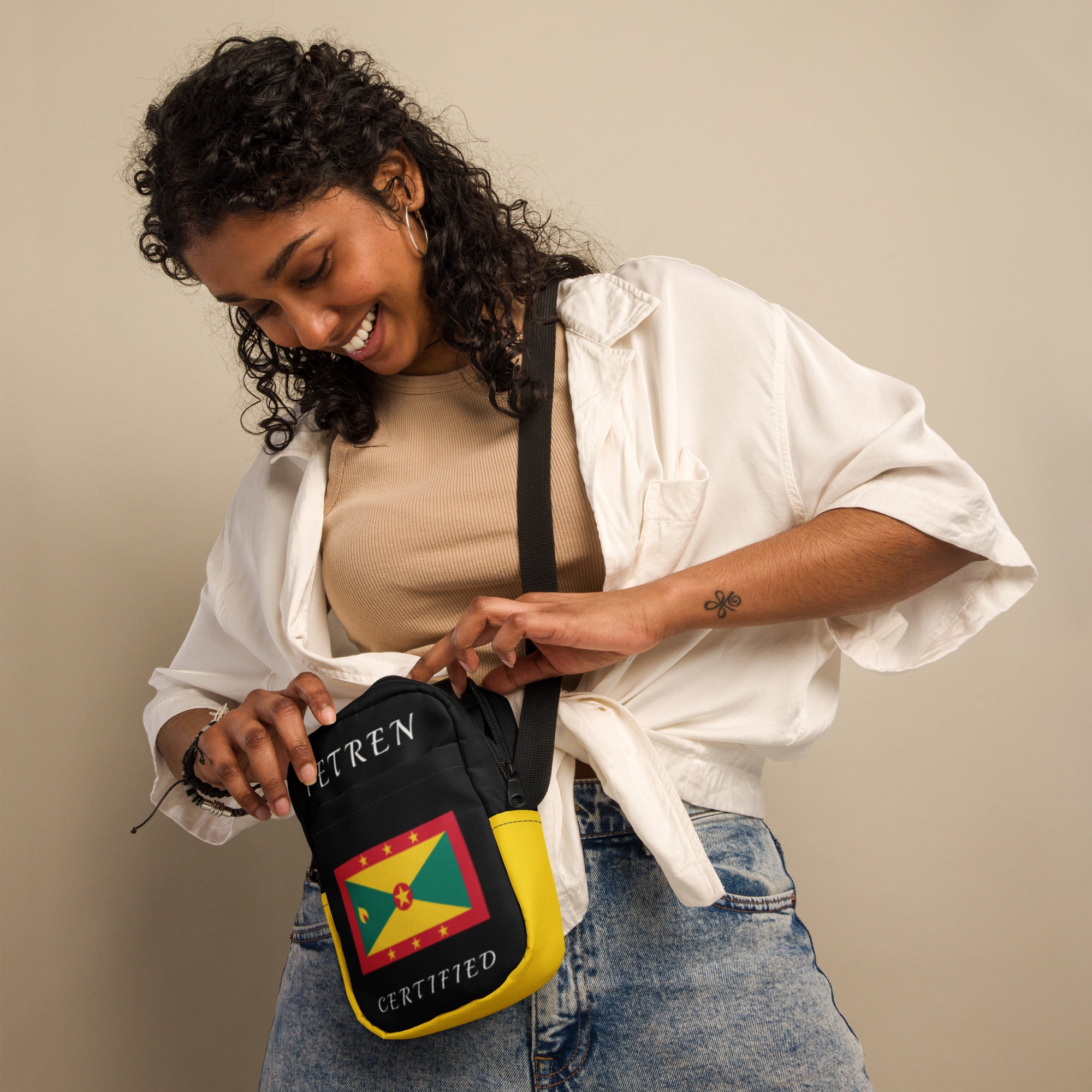 Grenada Utility crossbody bag (Yellow Trim)-Fete Massive