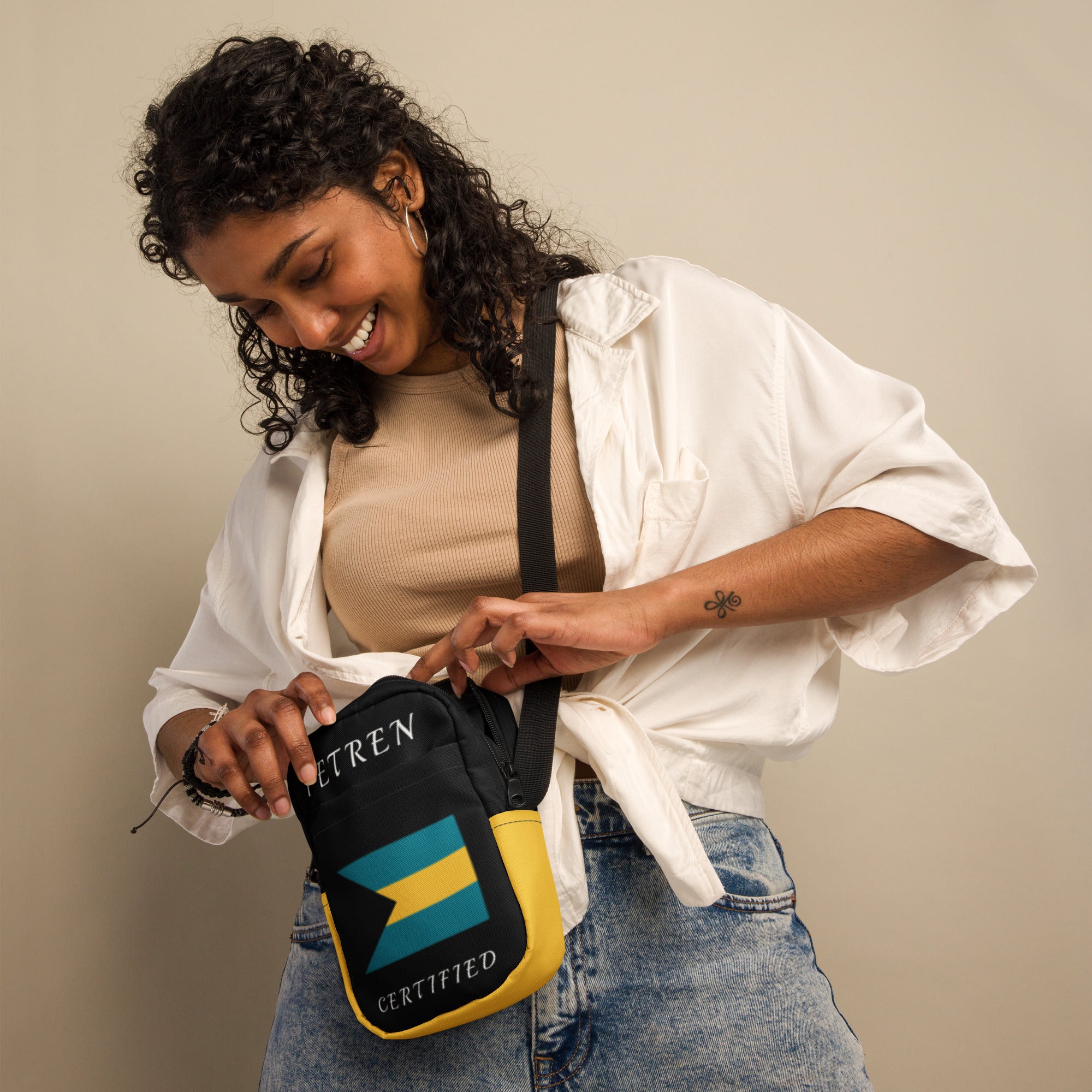 Bahamas Utility crossbody bag (Yellow Trim)-Fete Massive
