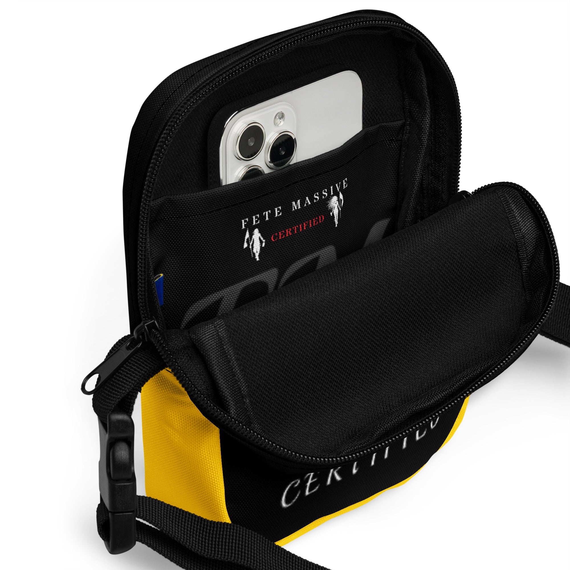 Grenada Utility crossbody bag (Yellow Trim)-Fete Massive