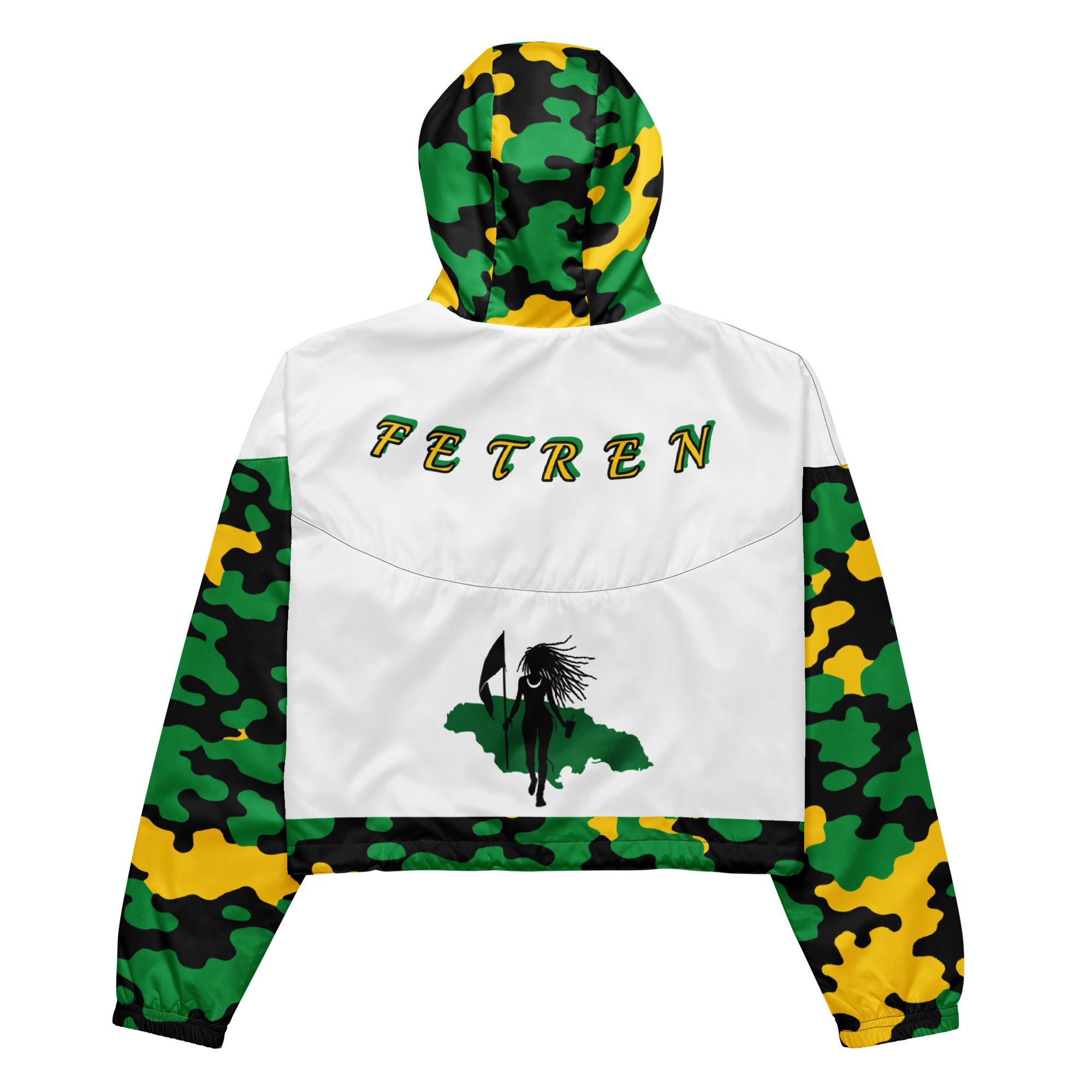Fetren CAMO Jacket (Jamaica Women’s cropped windbreaker)-Fete Massive