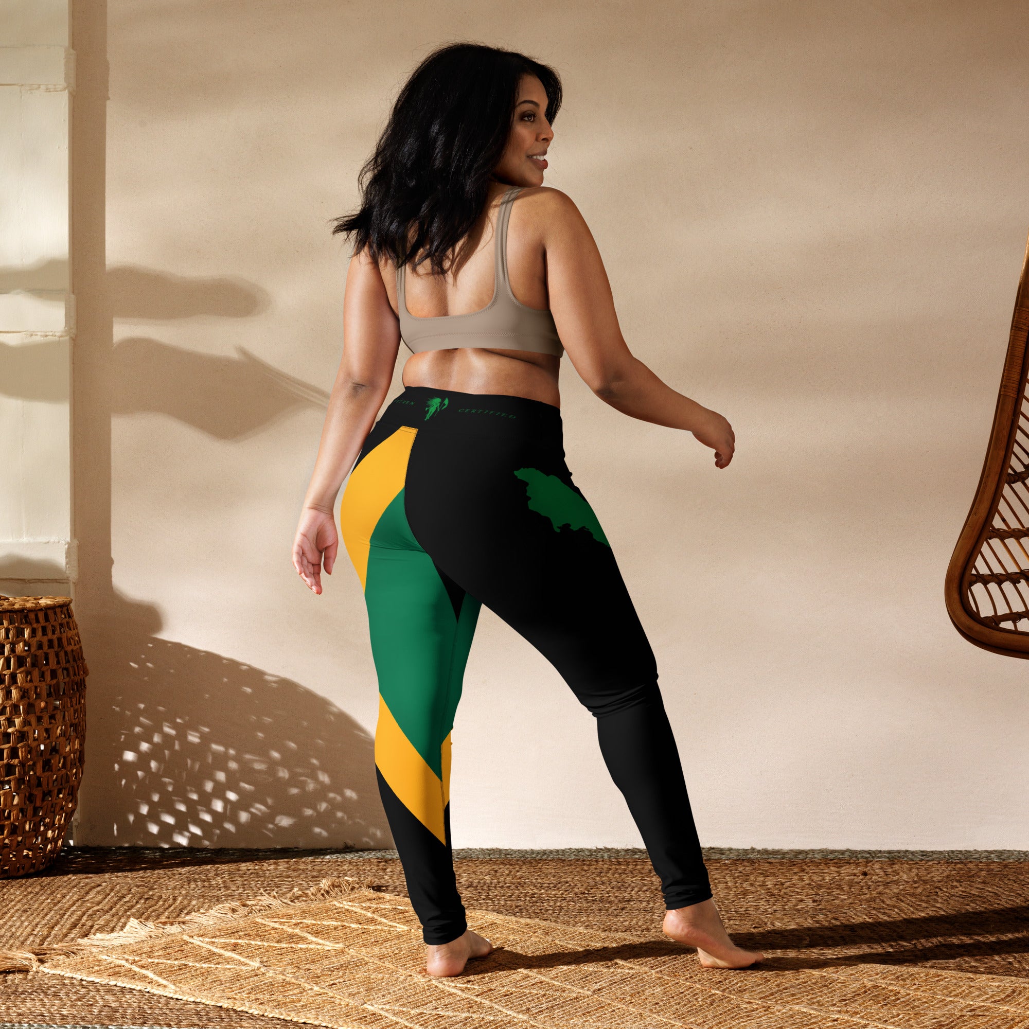 Jamaica Flag Yoga Leggings-Fete Massive