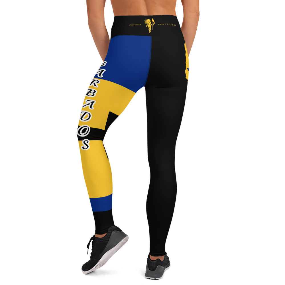 Barbados Flag Yoga Leggings-Fete Massive