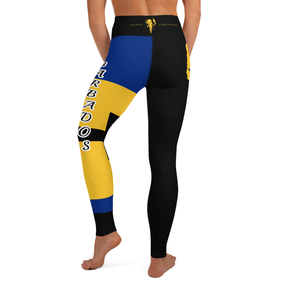 Barbados Flag Yoga Leggings-Fete Massive