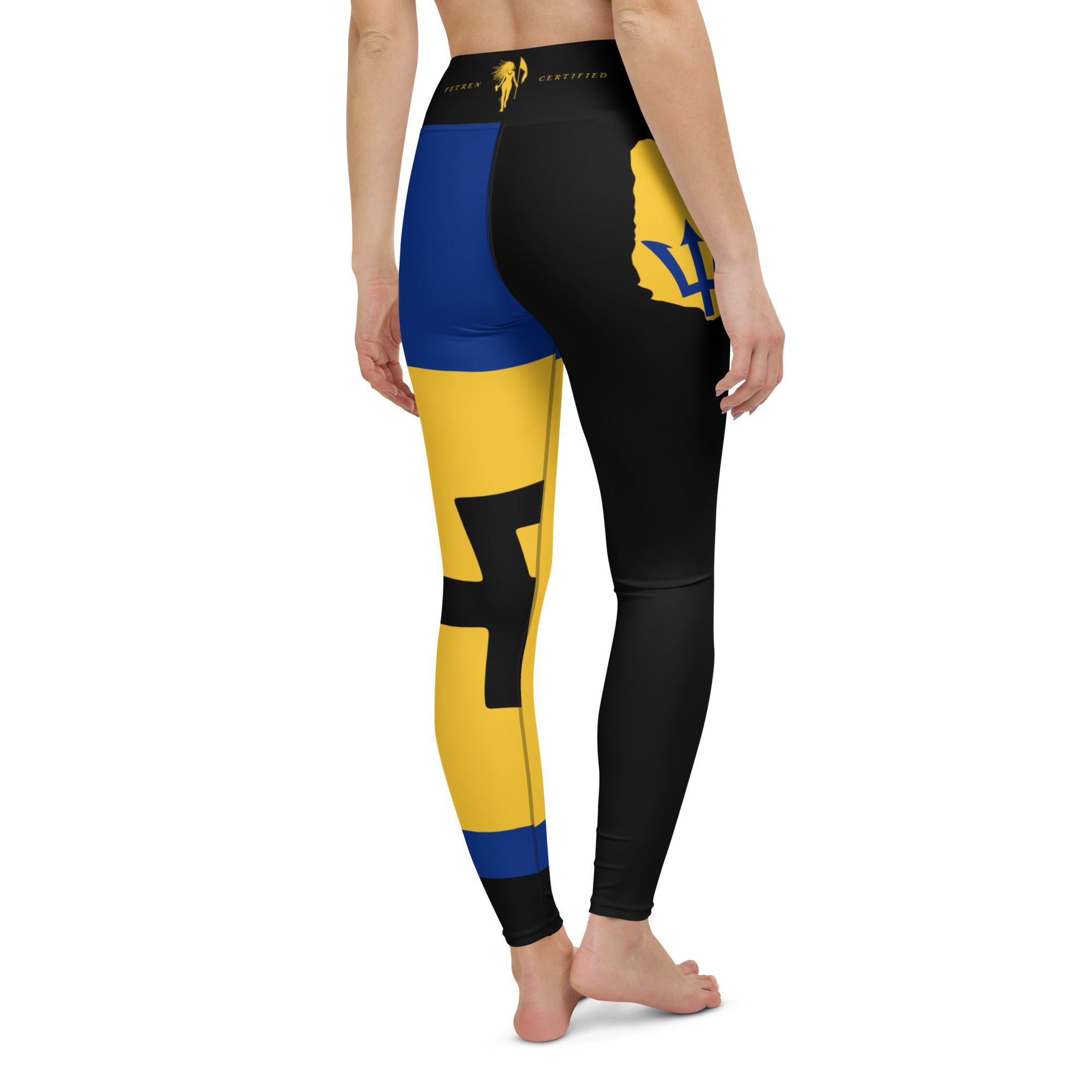 Barbados Flag Yoga Leggings-Fete Massive