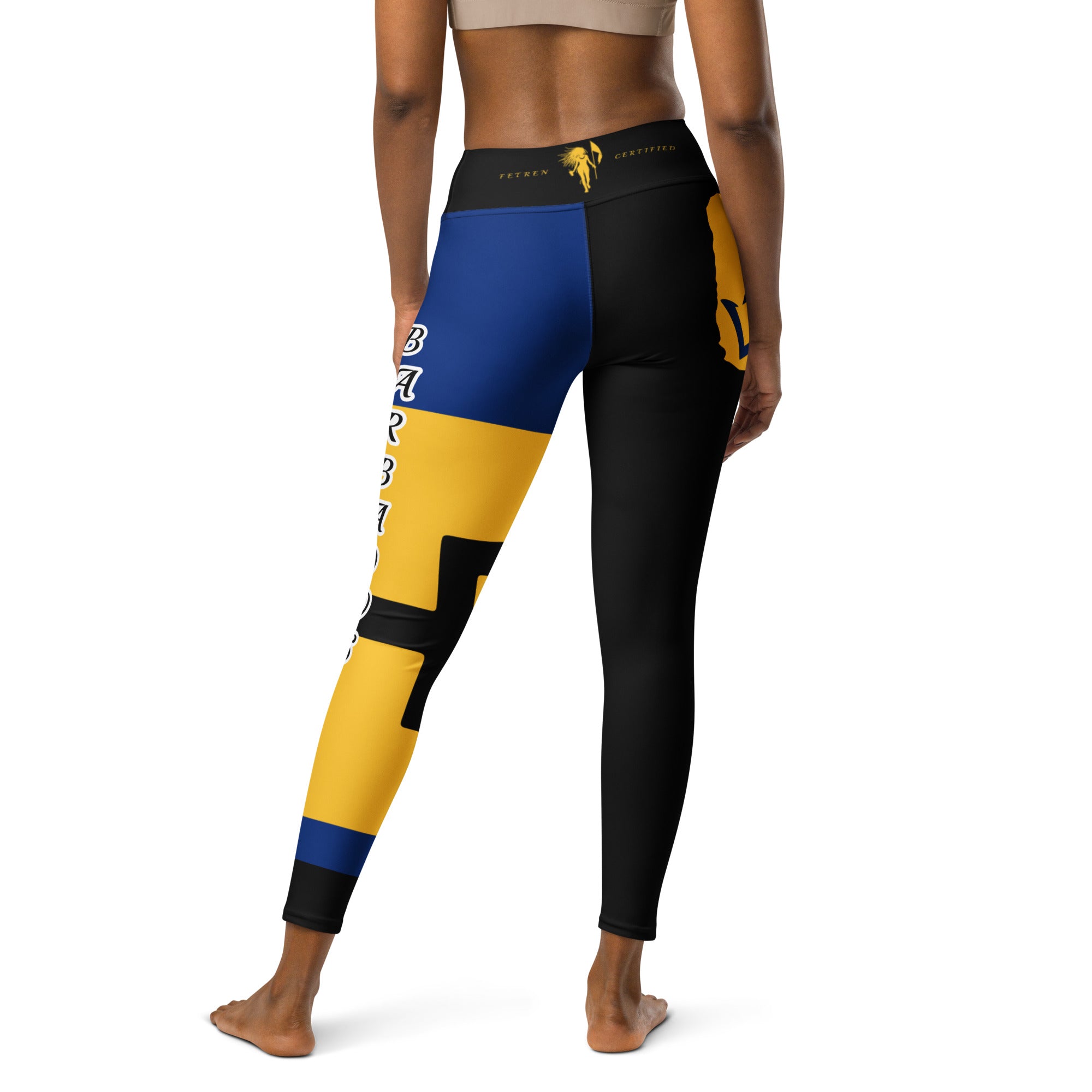 Barbados Flag Yoga Leggings-Fete Massive