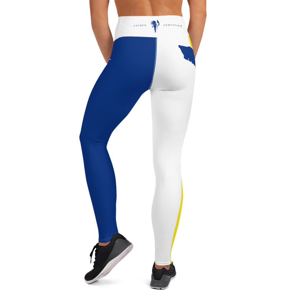 Curacao Flag Yoga Leggings (White)-Fete Massive