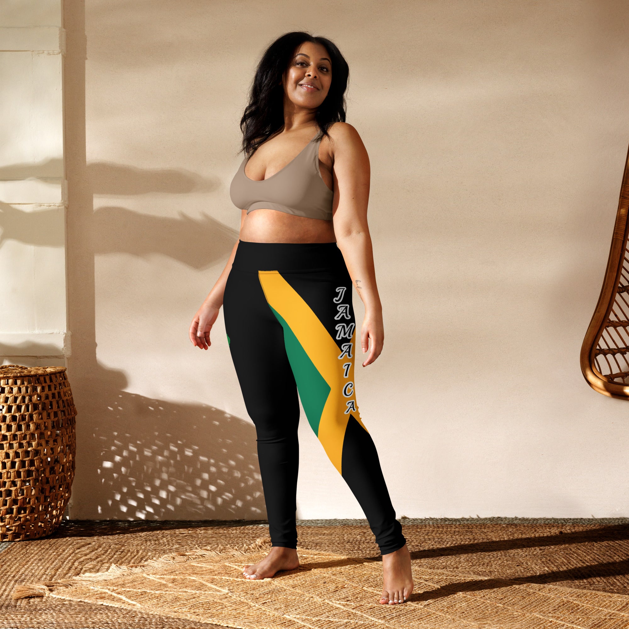 Jamaica Flag Yoga Leggings-Fete Massive