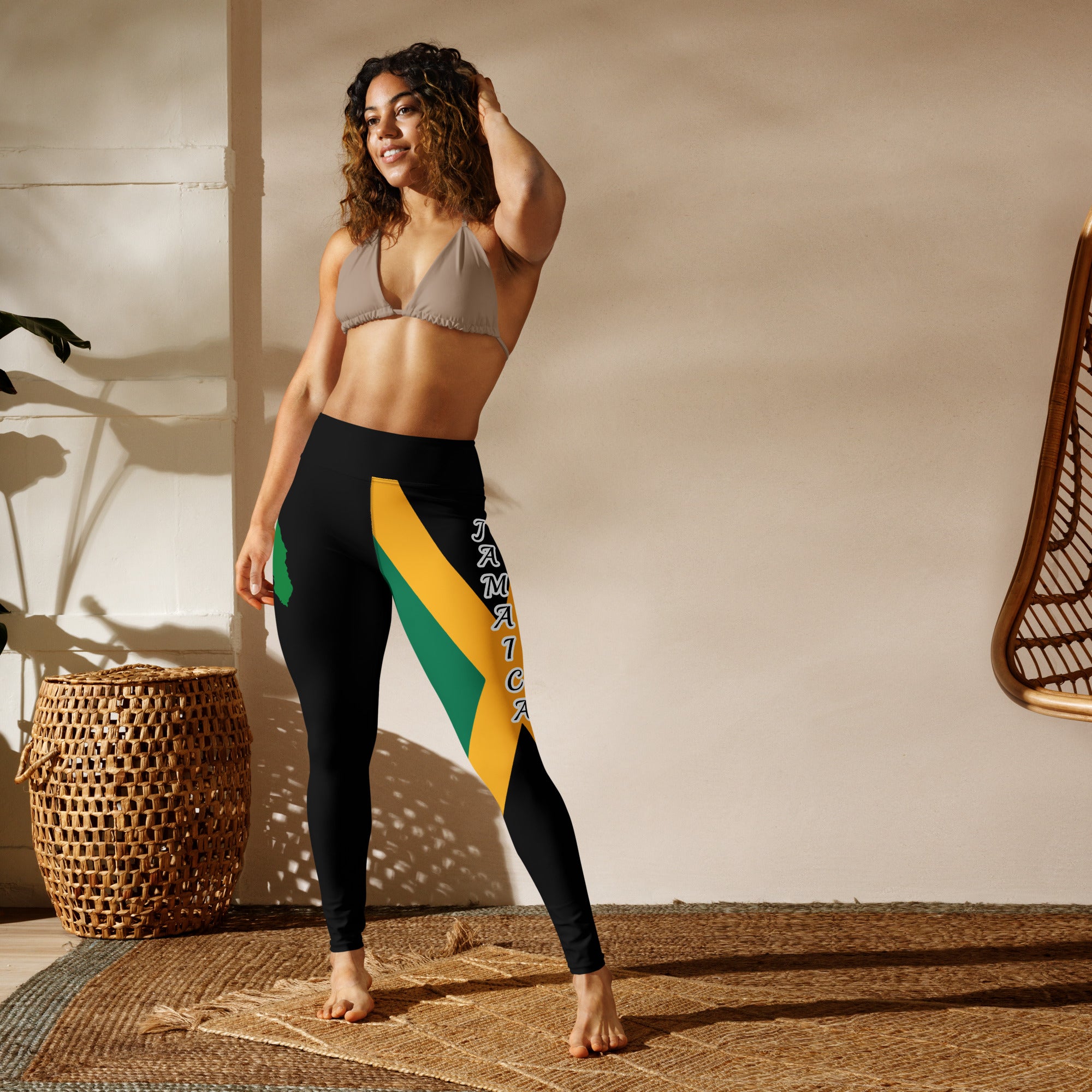 Jamaica Flag Yoga Leggings-Fete Massive