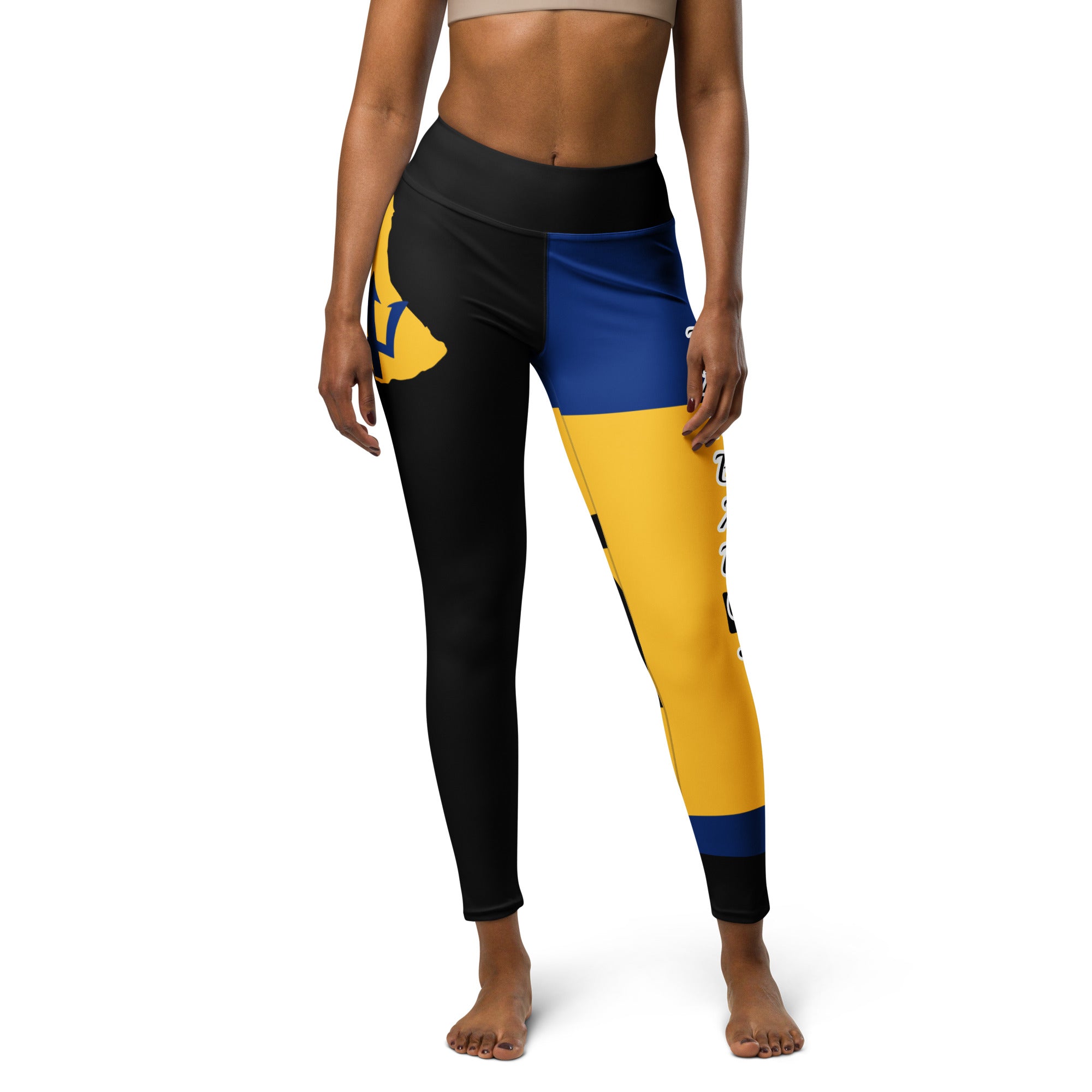 Barbados Flag Yoga Leggings-Fete Massive