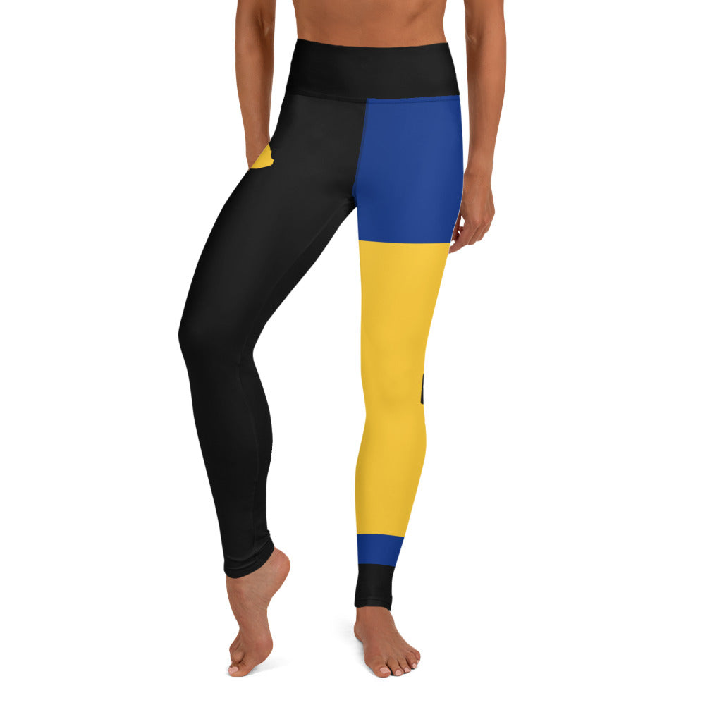 Barbados Flag Yoga Leggings-Fete Massive