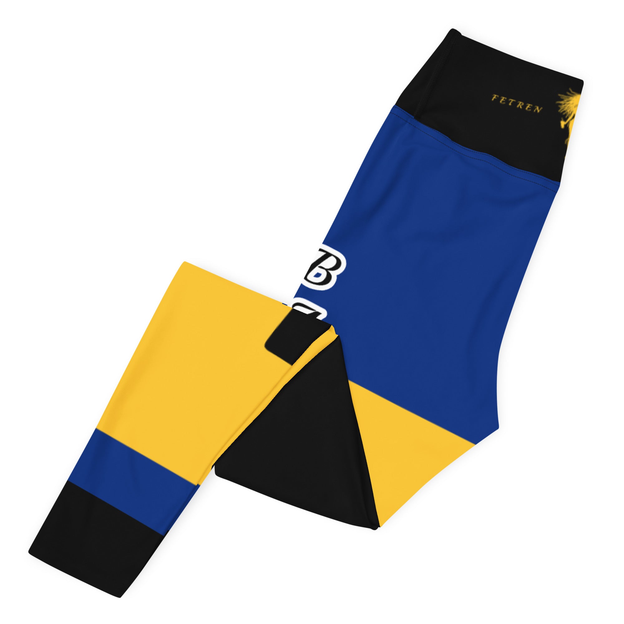 Barbados Flag Yoga Leggings-Fete Massive