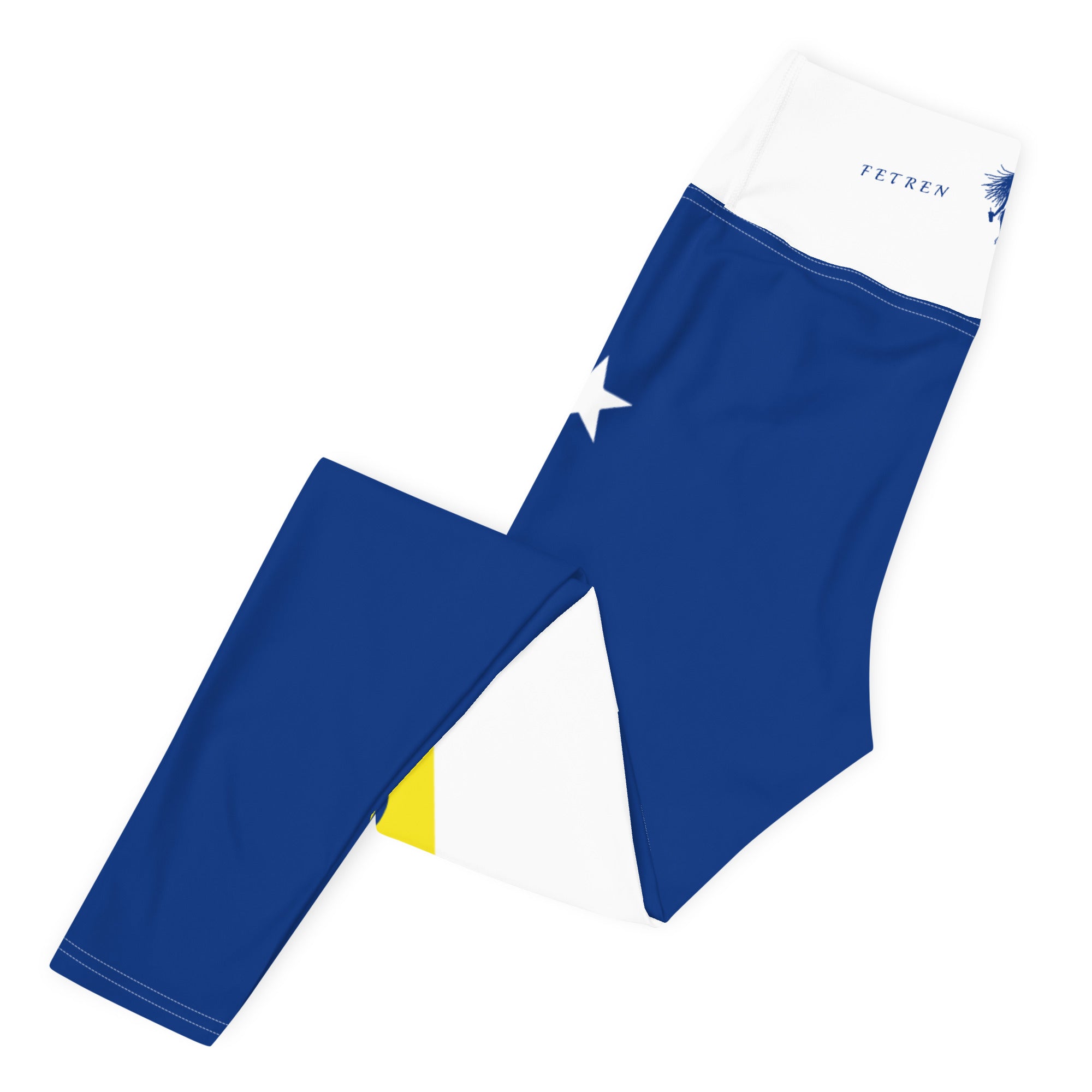 Curacao Flag Yoga Leggings (White)-Fete Massive