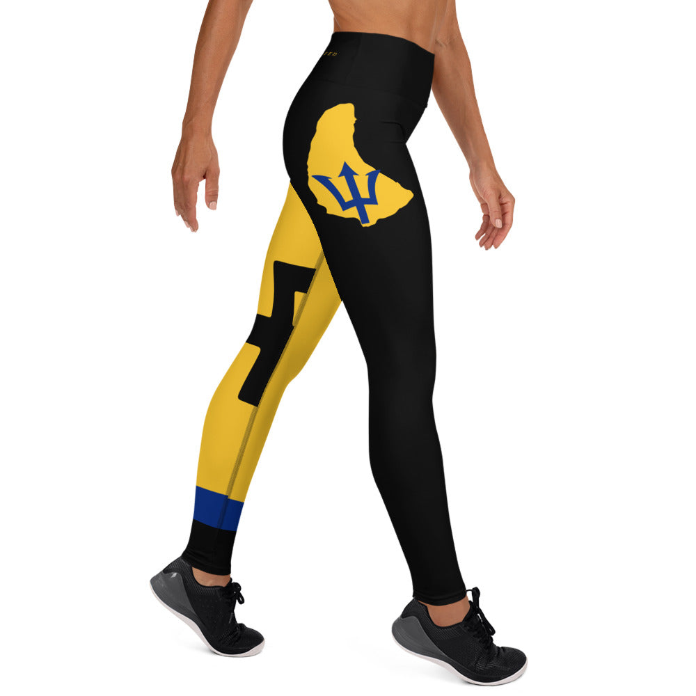 Barbados Flag Yoga Leggings-Fete Massive