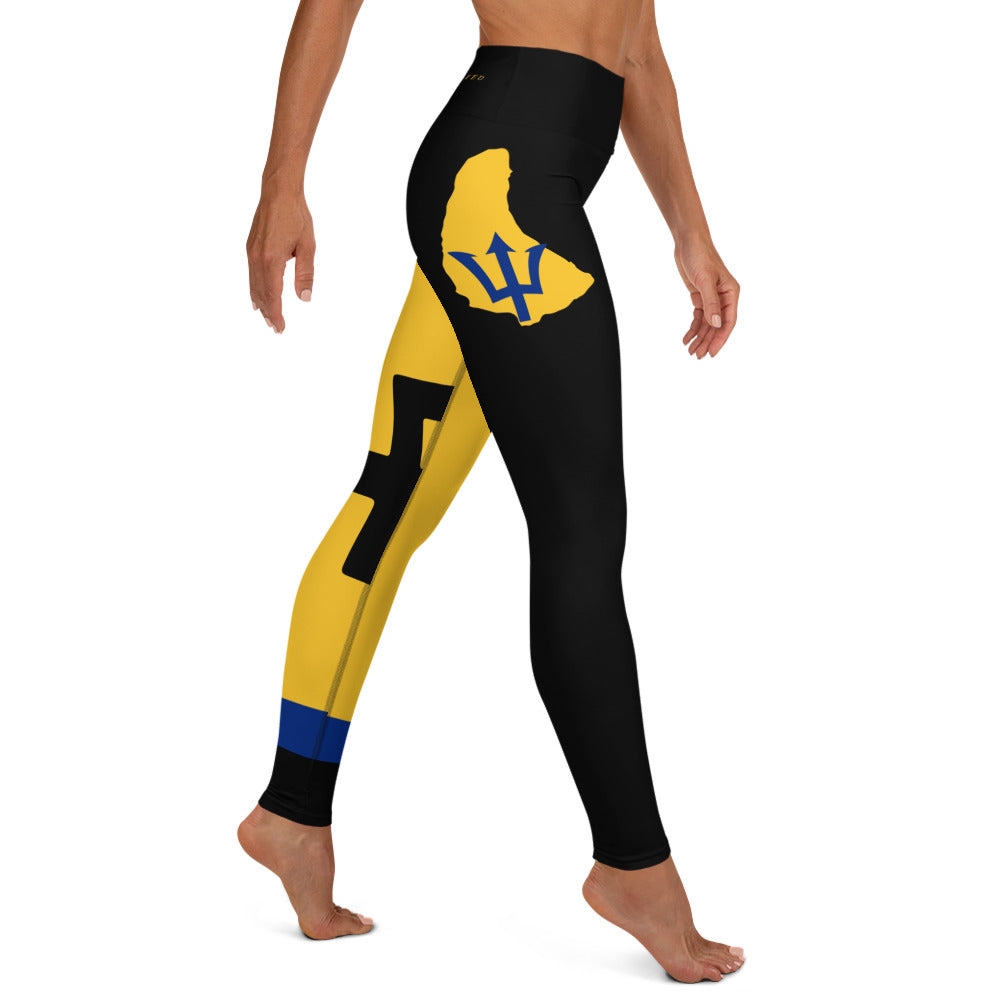 Barbados Flag Yoga Leggings-Fete Massive