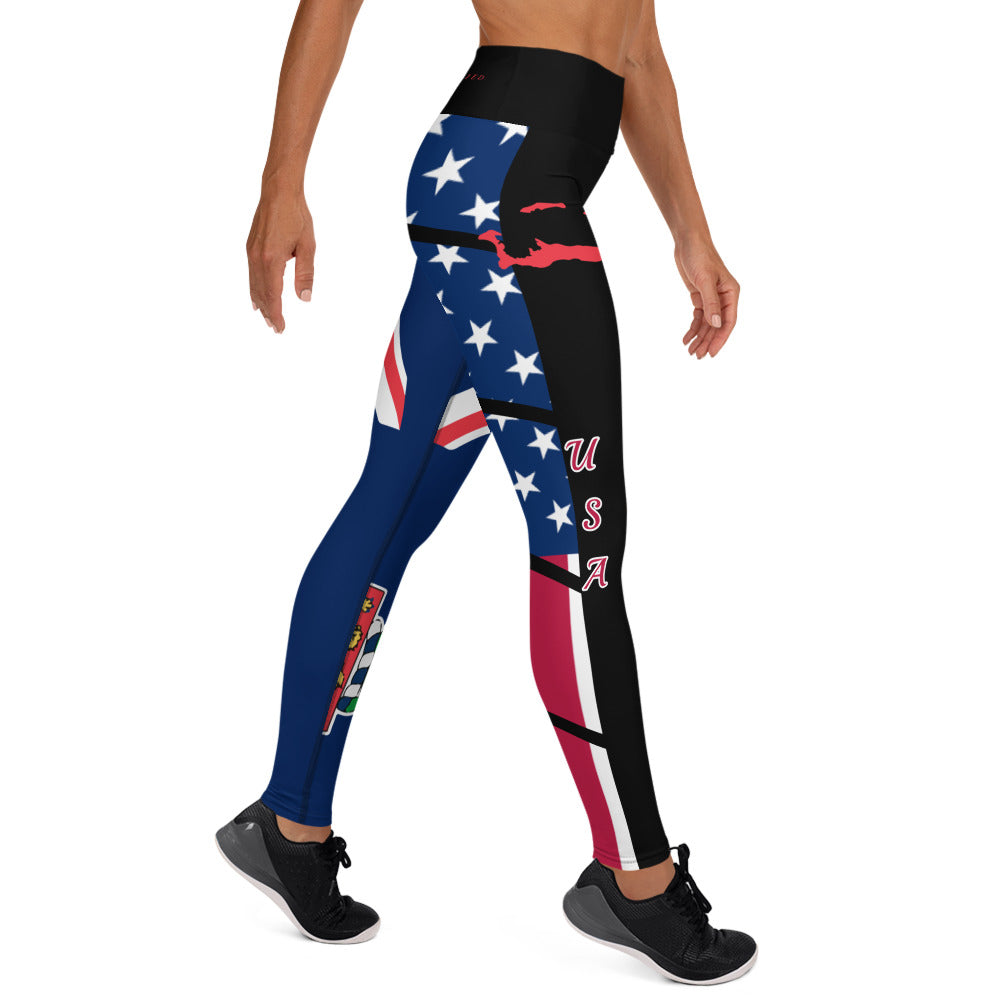 Cayman Islands USA Yoga Leggings-Fete Massive