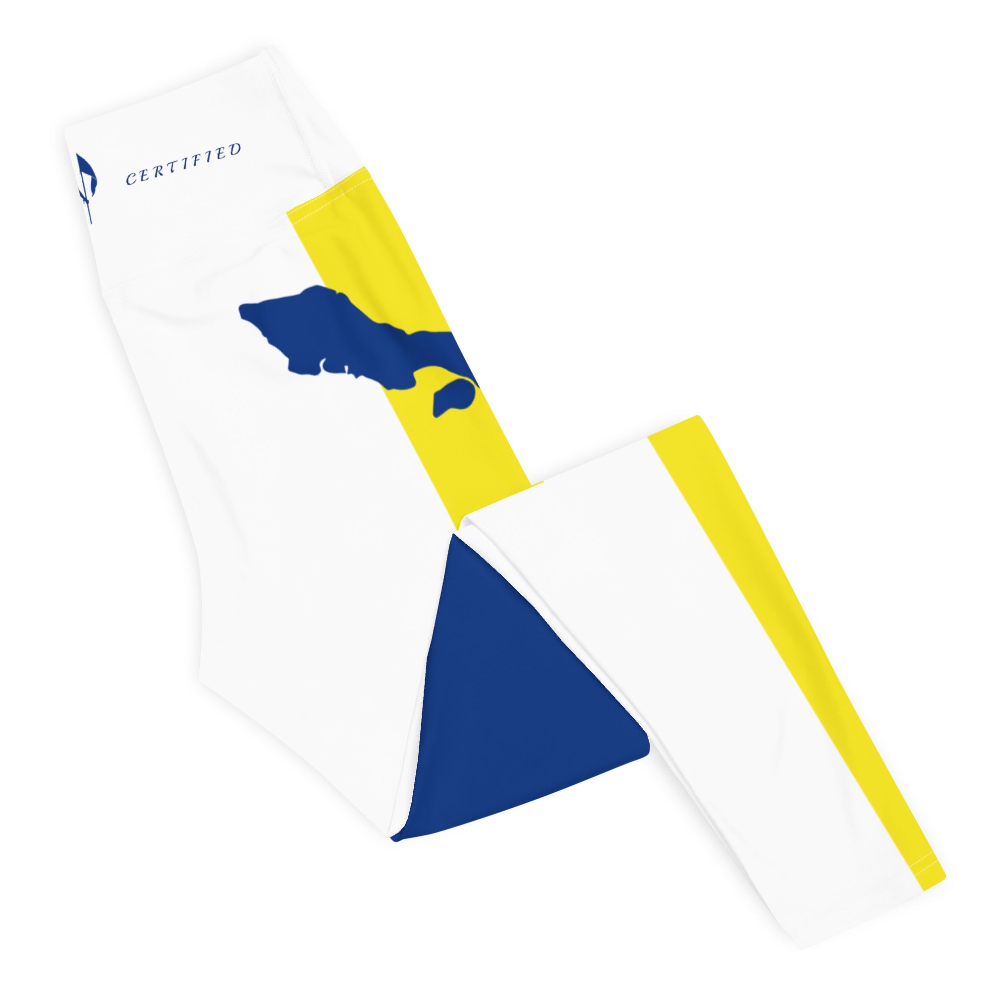 Curacao Flag Yoga Leggings (White)-Fete Massive
