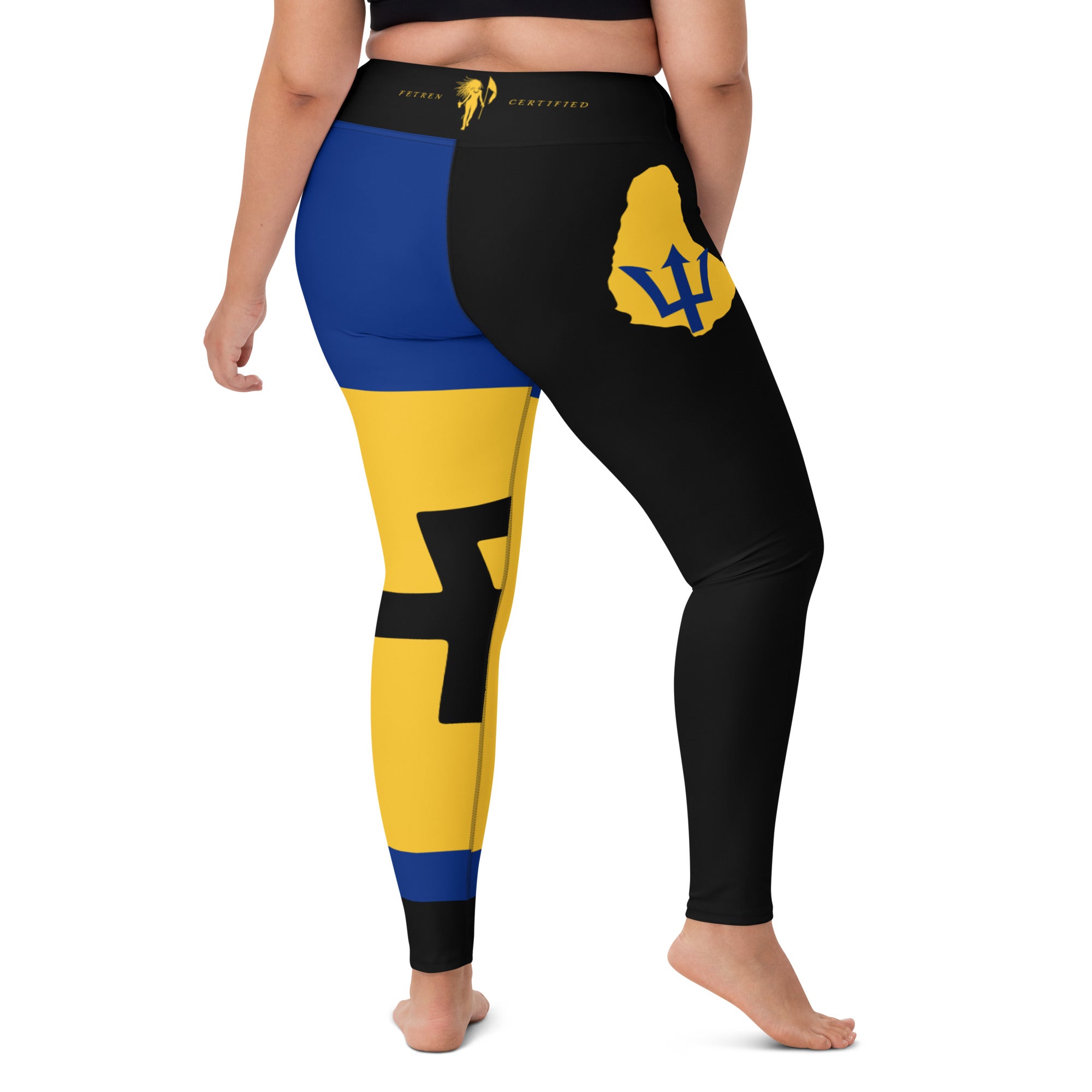 Barbados Flag Yoga Leggings-Fete Massive