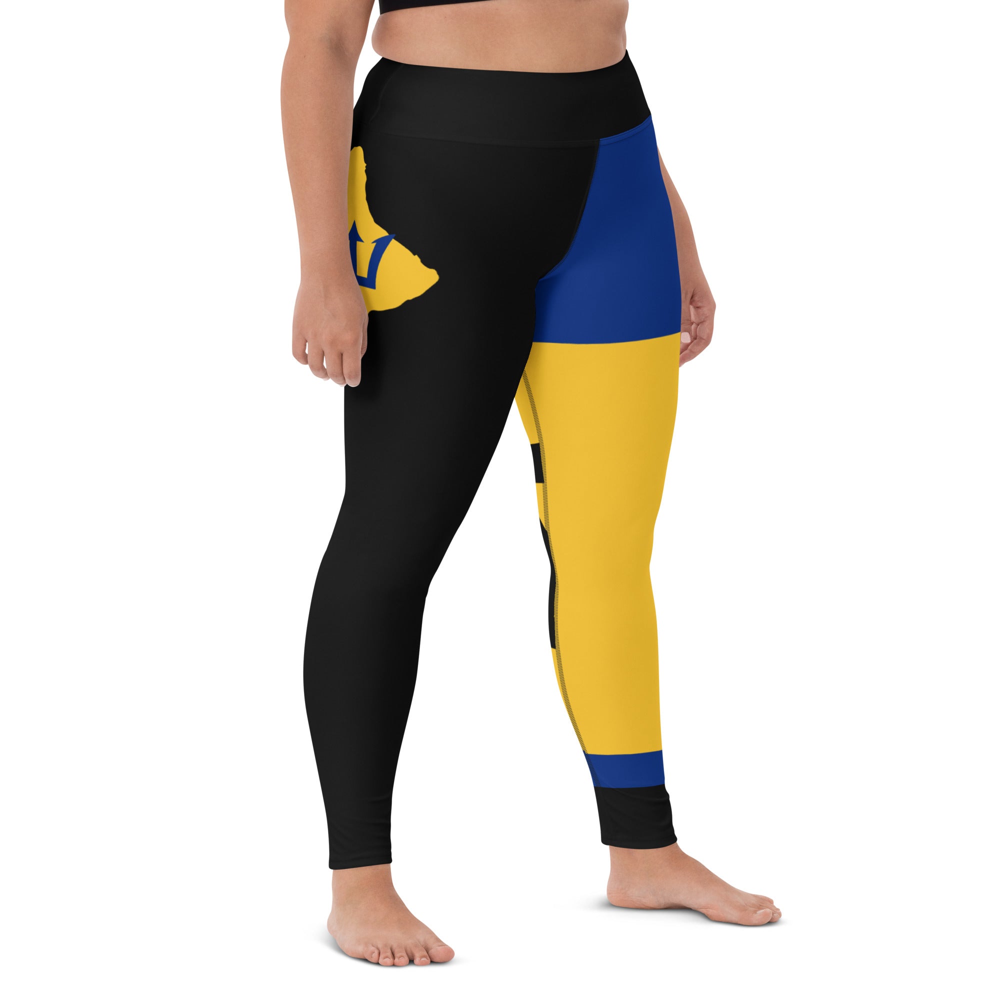 Barbados Flag Yoga Leggings-Fete Massive
