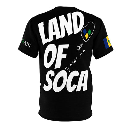 Land Of Soca Unisex Tee with Saint Vincent Flag - Various Sizes & Colors Available-Fete Massive