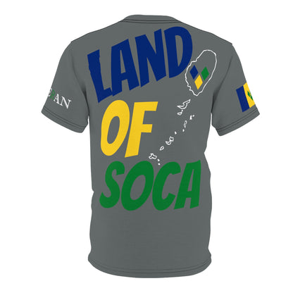 Land Of Soca Unisex Tee with Saint Vincent Flag - Various Sizes & Colors Available-Fete Massive