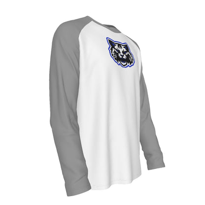 Laurel Wildcats Men's Raglan Long Sleeve T-Shirt White & Grey