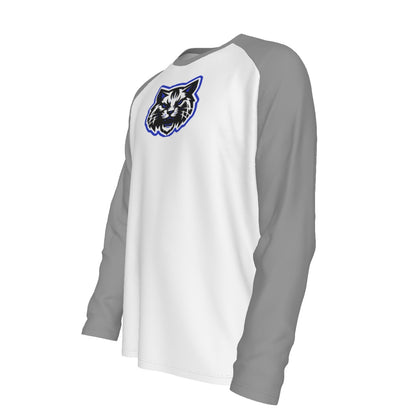 Laurel Wildcats Men's Raglan Long Sleeve T-Shirt White & Grey