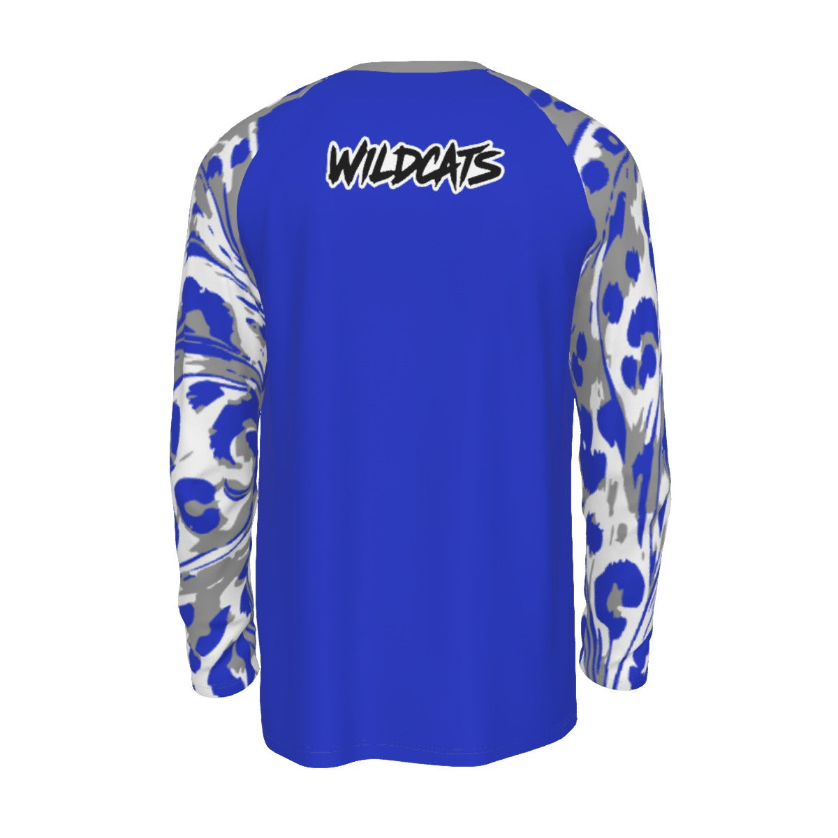 Laurel Wildcats Men's Raglan Long Sleeve T-Shirt Blue & Grey/White Trim