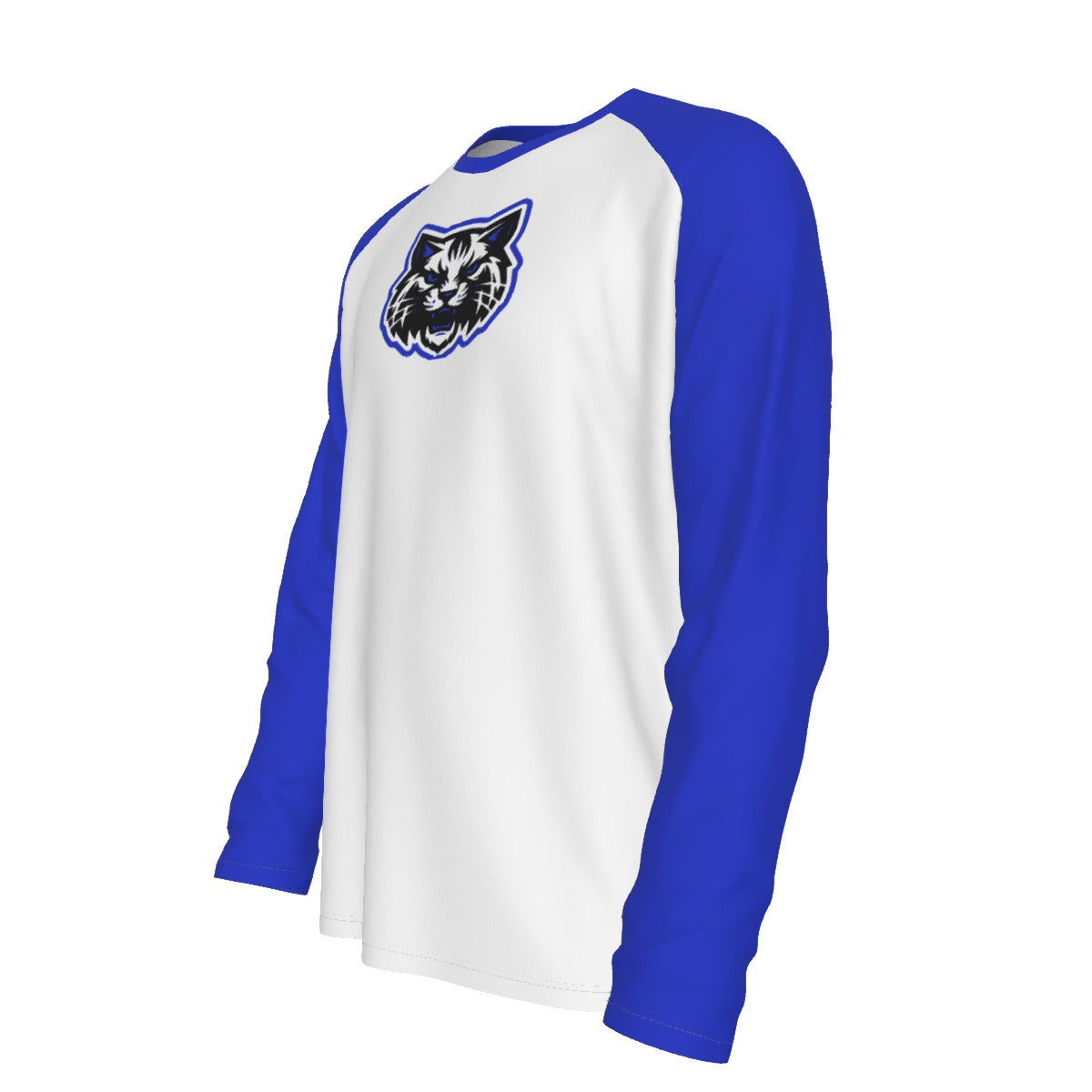 Laurel Wildcats Men's Raglan Long Sleeve T-Shirt White & Blue